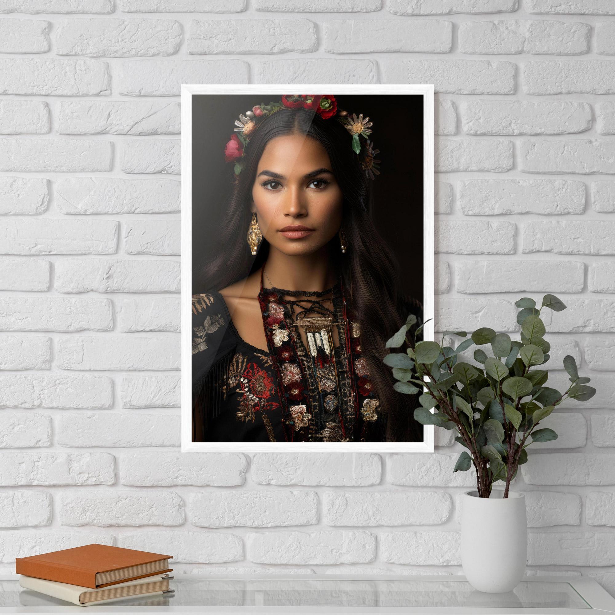 Poster Înrămat Native American Long Hair mockup 5
