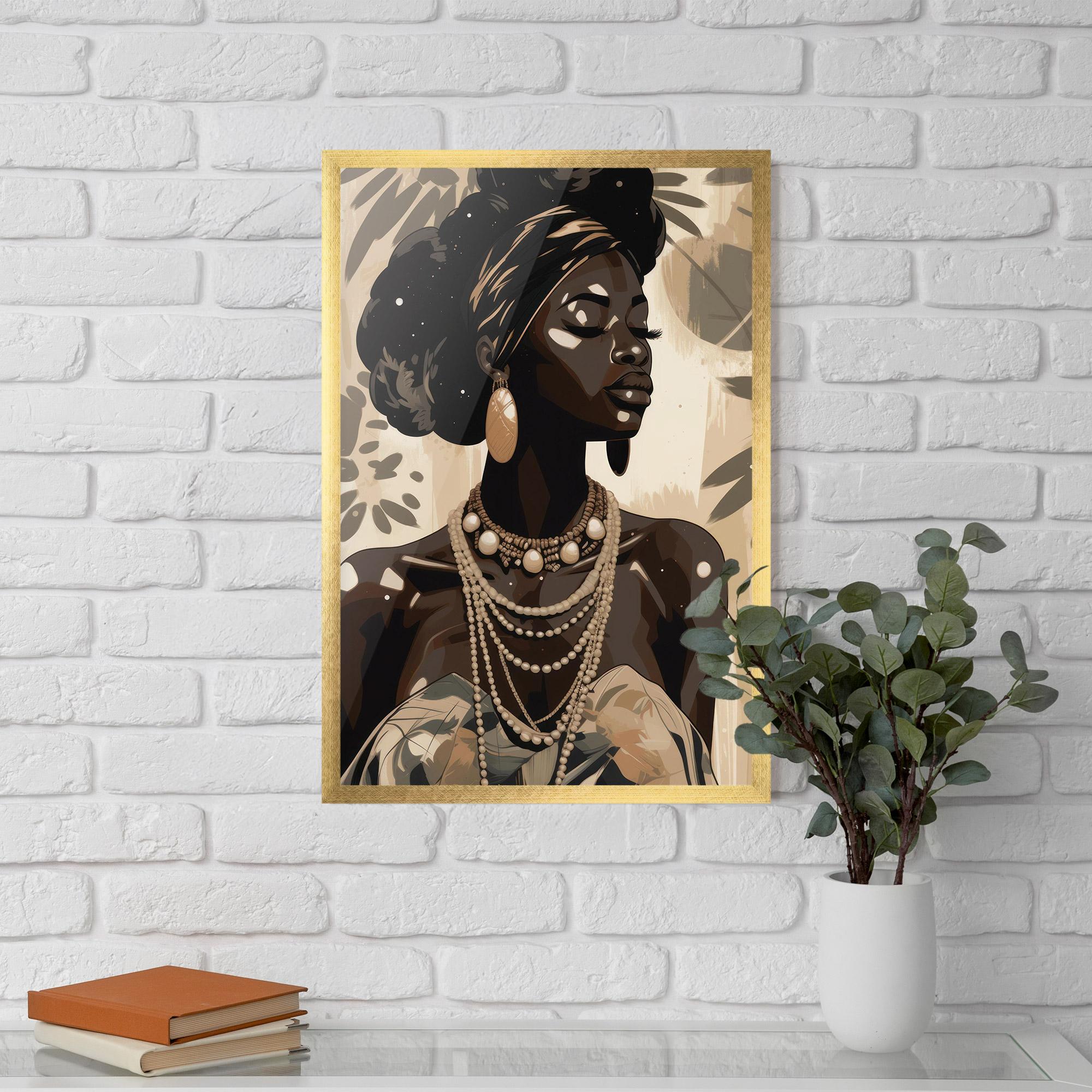Poster Înrămat African Woman On Cream mockup 5