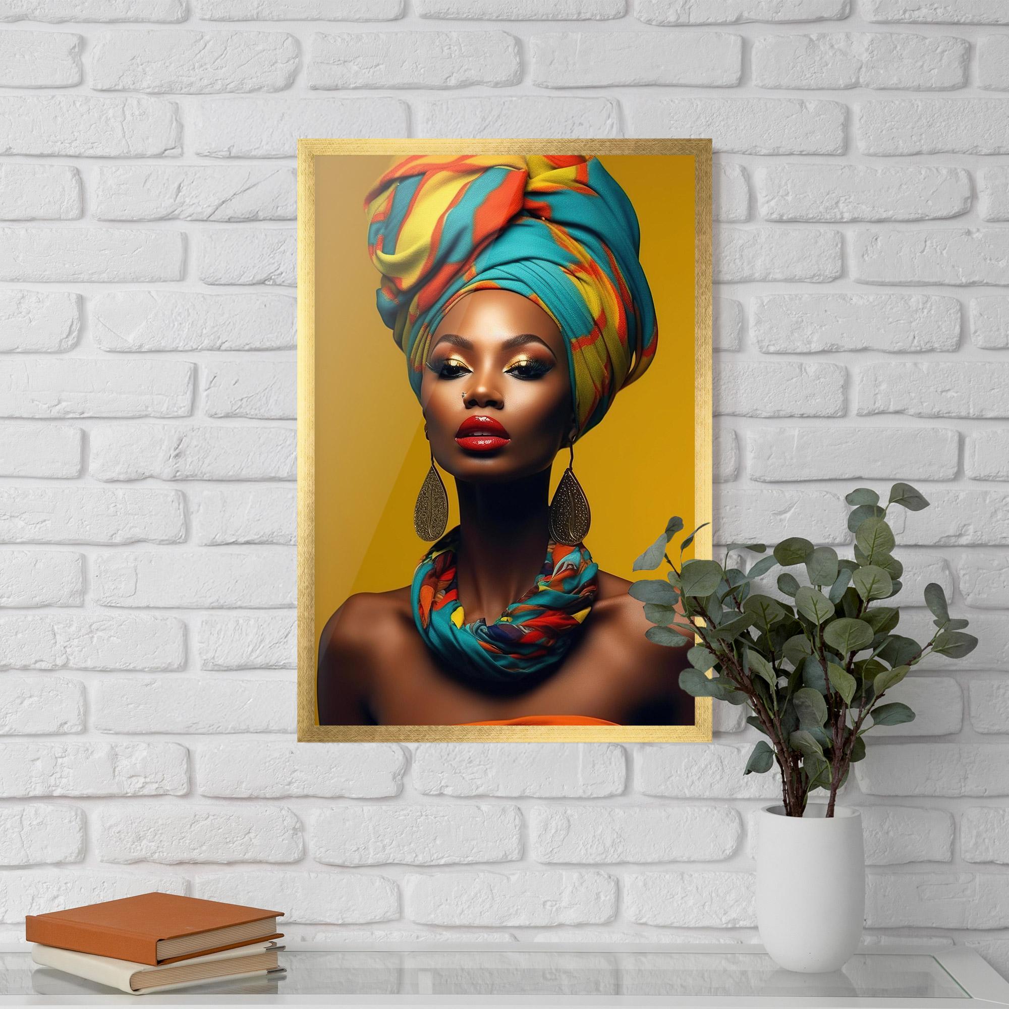 Poster Înrămat African Yellow Portrait mockup 5