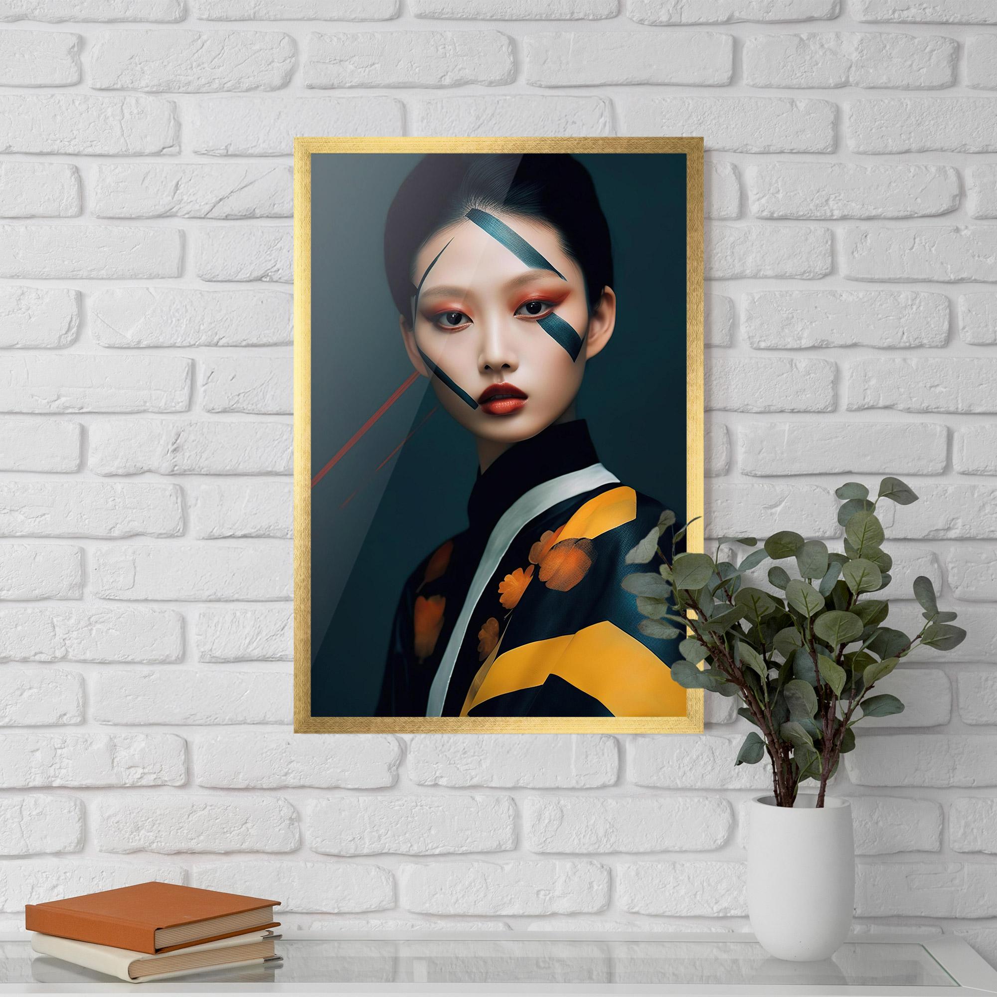 Poster Înrămat Asian Painted Woman mockup 5