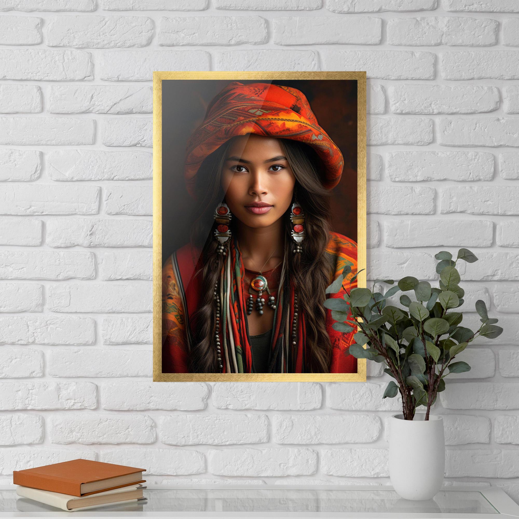 Poster Înrămat Colorful Hat And Earrings mockup 5