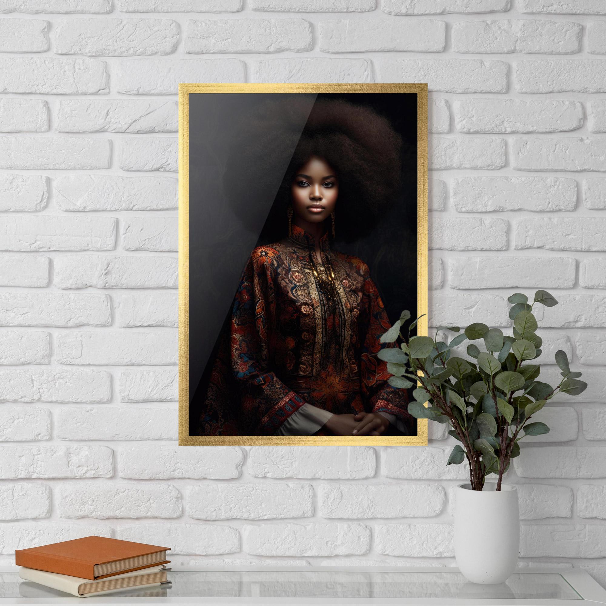 Poster Înrămat Large Afro Head mockup 5