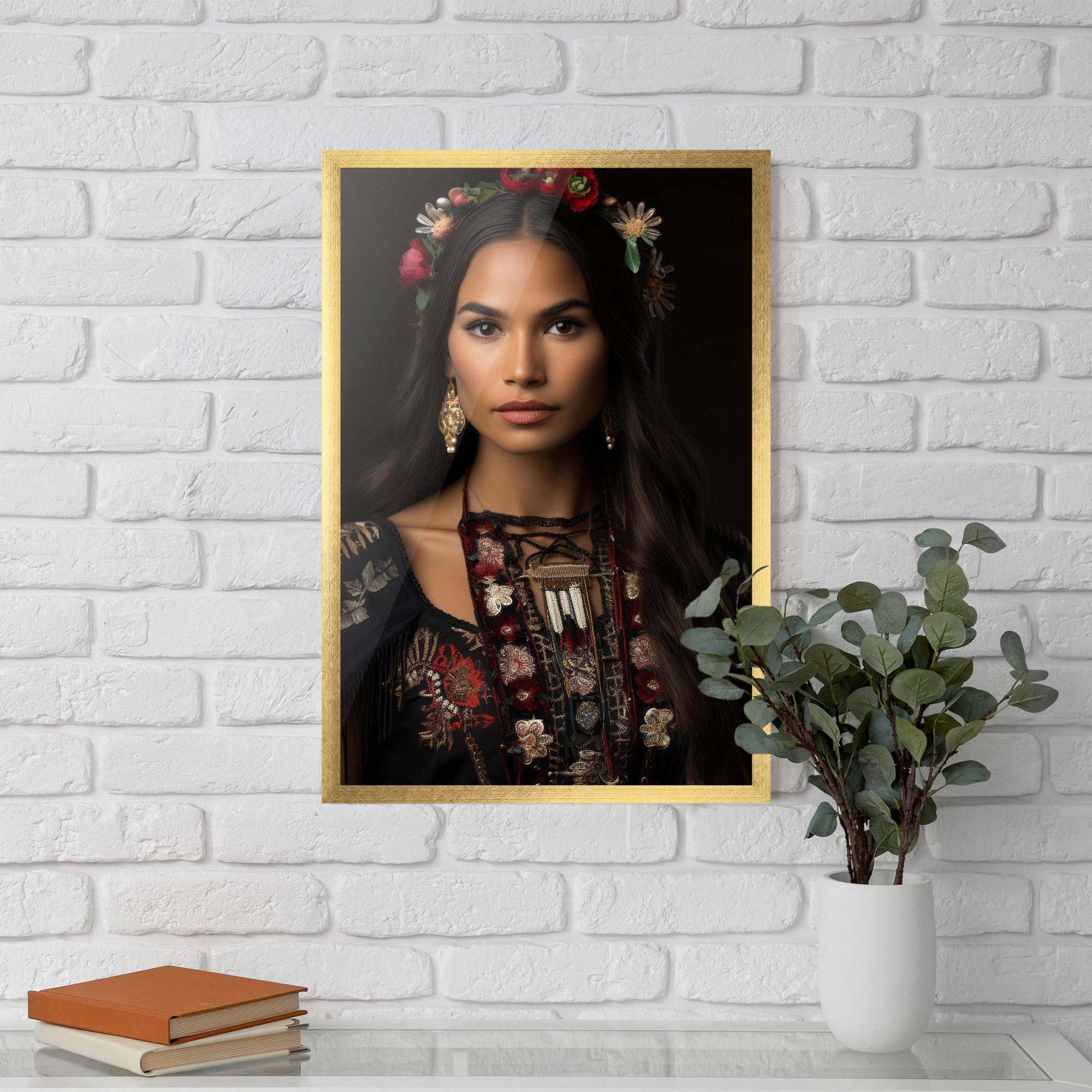 Poster Înrămat Native American Long Hair mockup 5