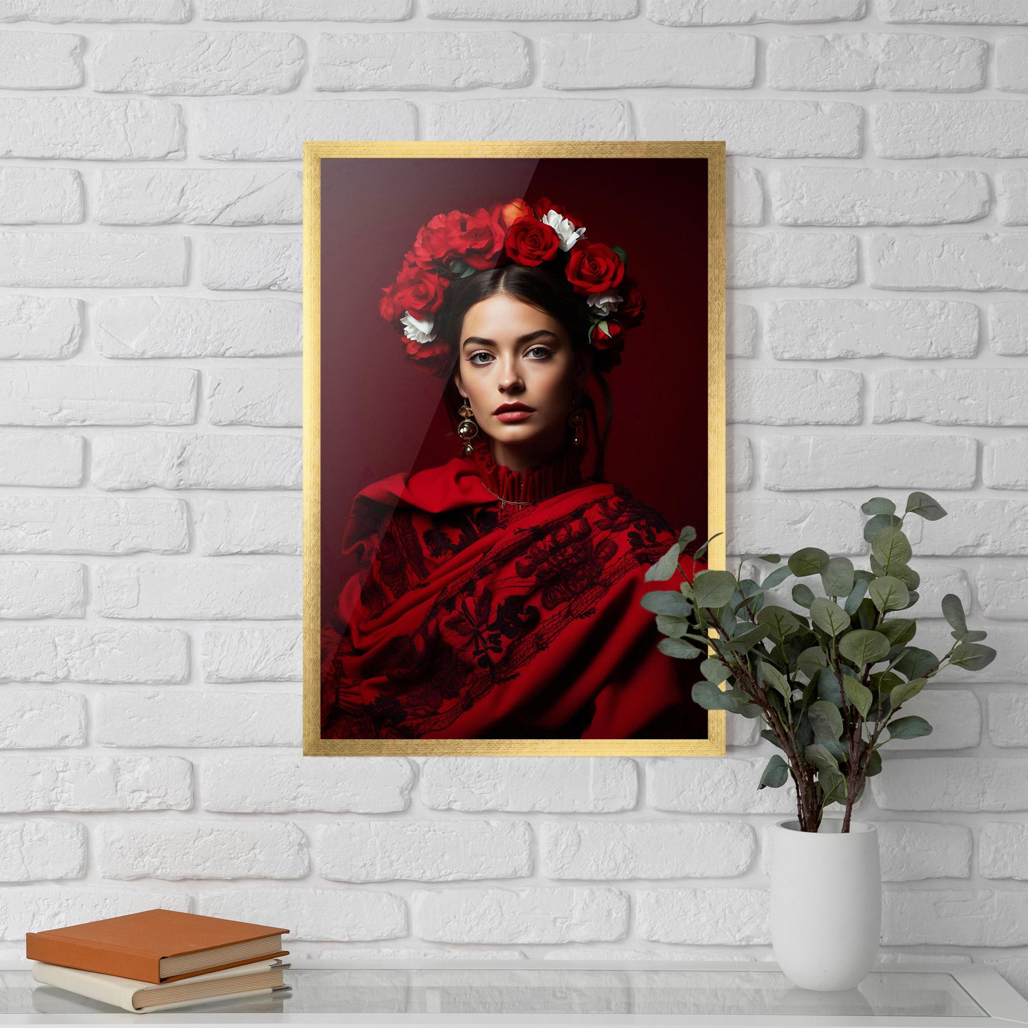 Poster Înrămat Posing With Roses mockup 5