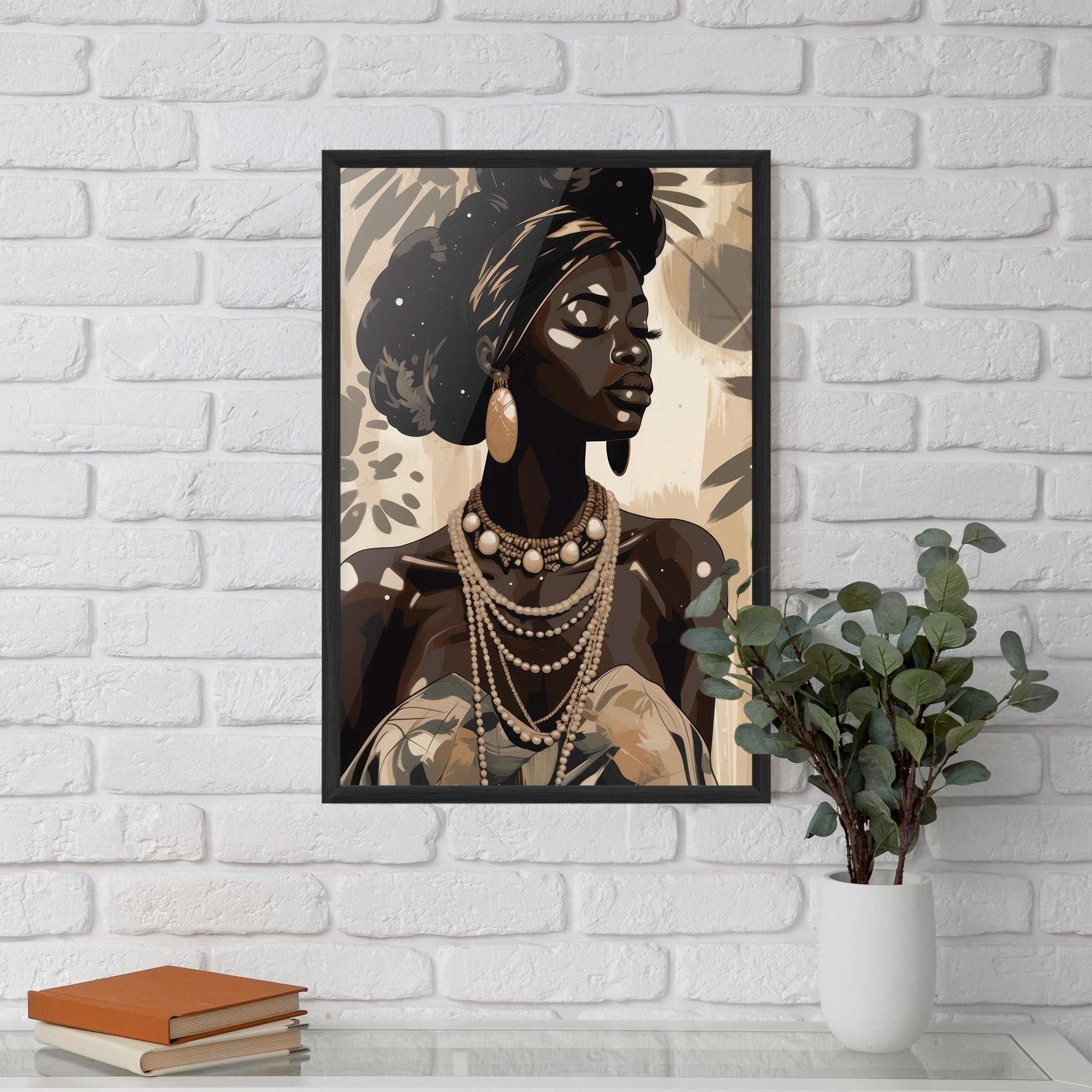 Poster Înrămat African Woman On Cream mockup 5