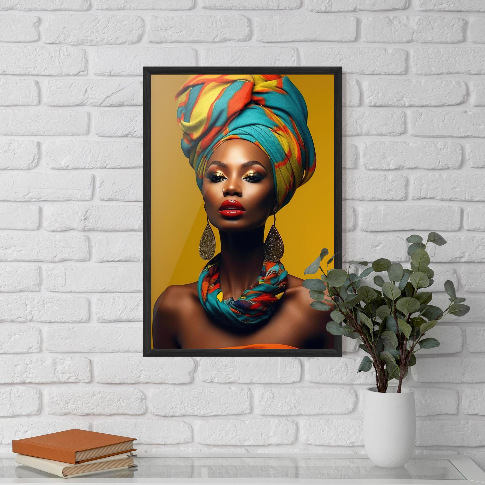 Poster Înrămat African Yellow Portrait mockup 5
