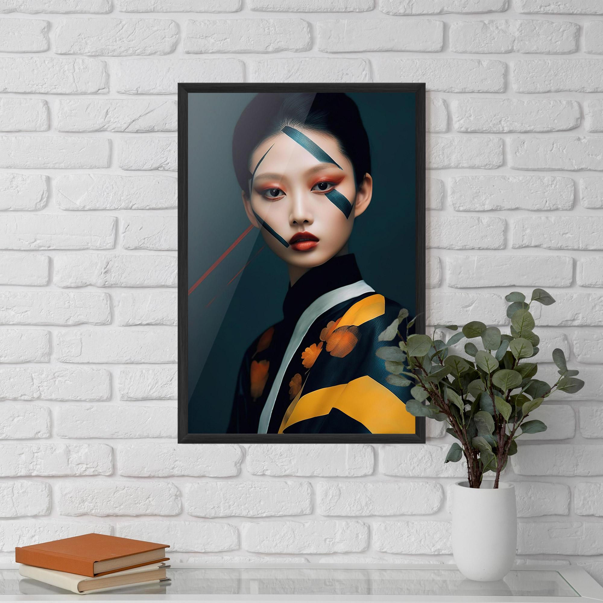 Poster Înrămat Asian Painted Woman mockup 5
