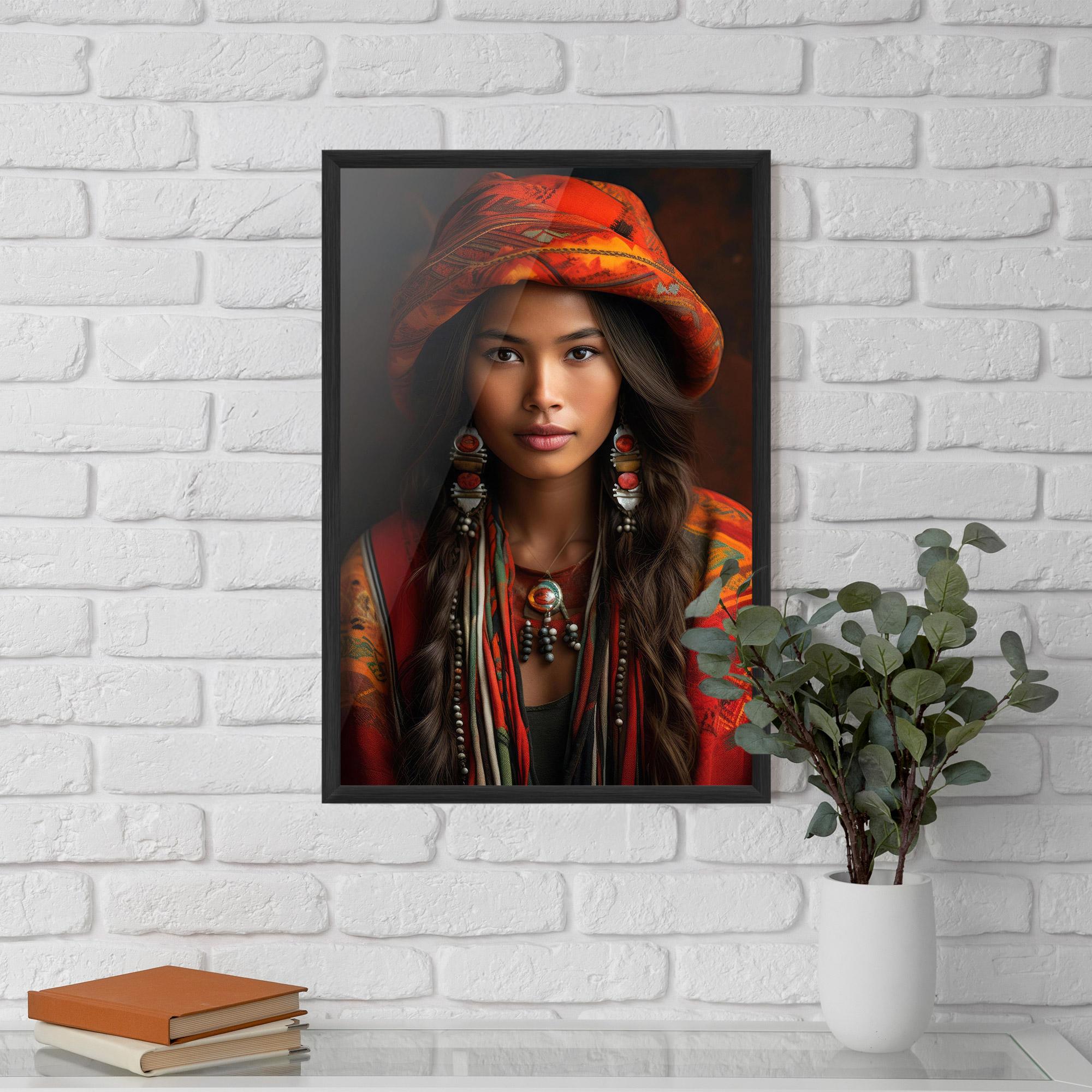 Poster Înrămat Colorful Hat And Earrings mockup 5