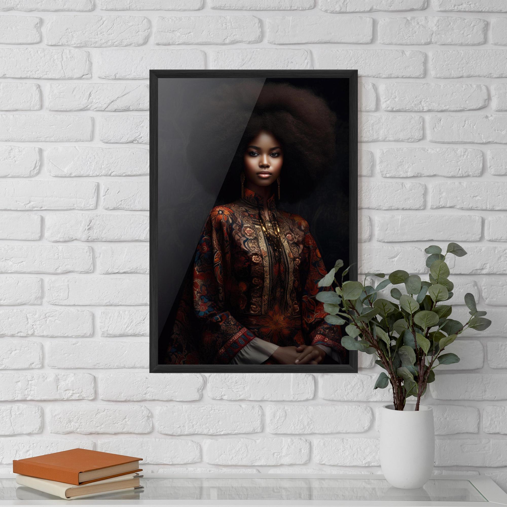 Poster Înrămat Large Afro Head mockup 5