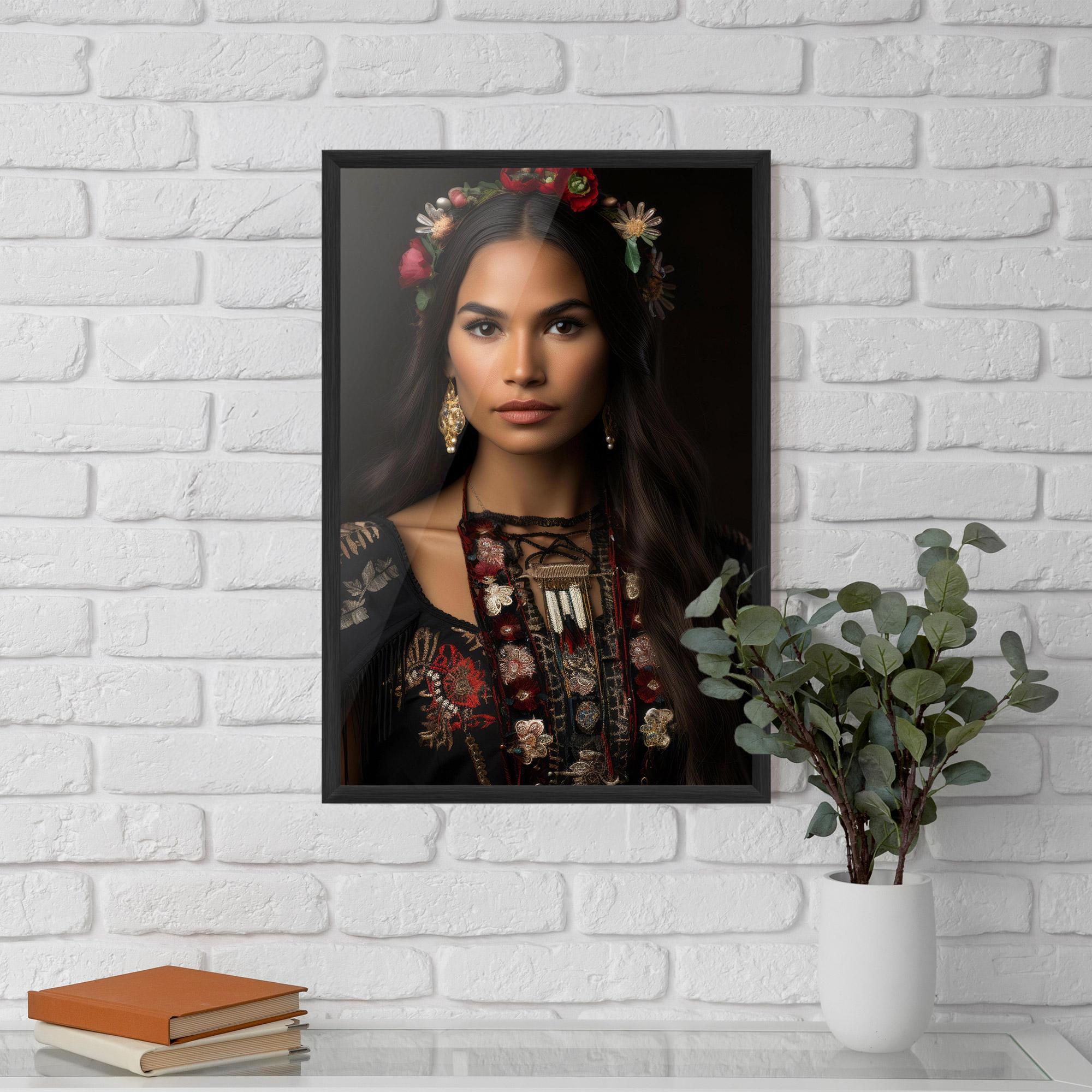 Poster Înrămat Native American Long Hair mockup 5