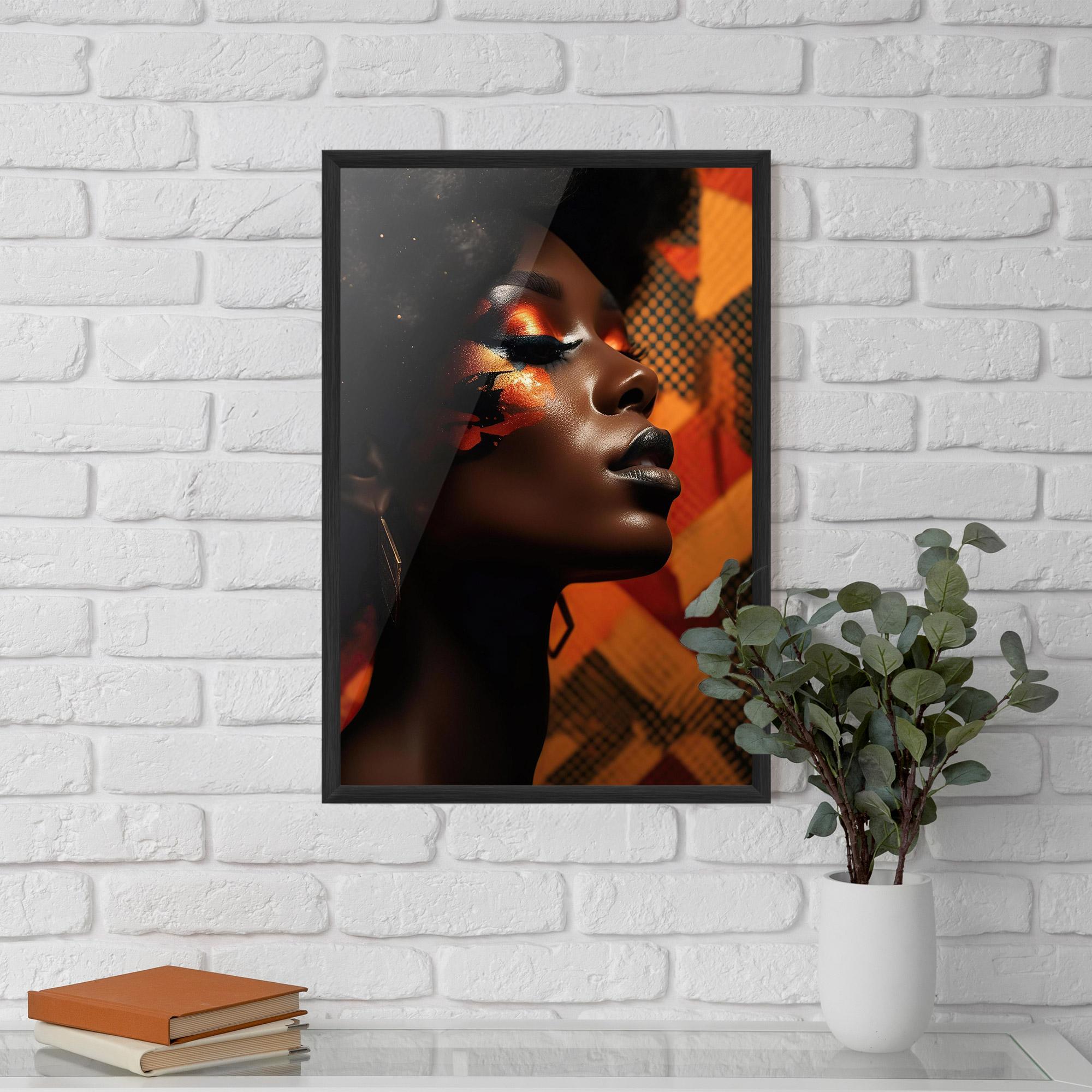 Poster Înrămat Orange African Makeup mockup 5