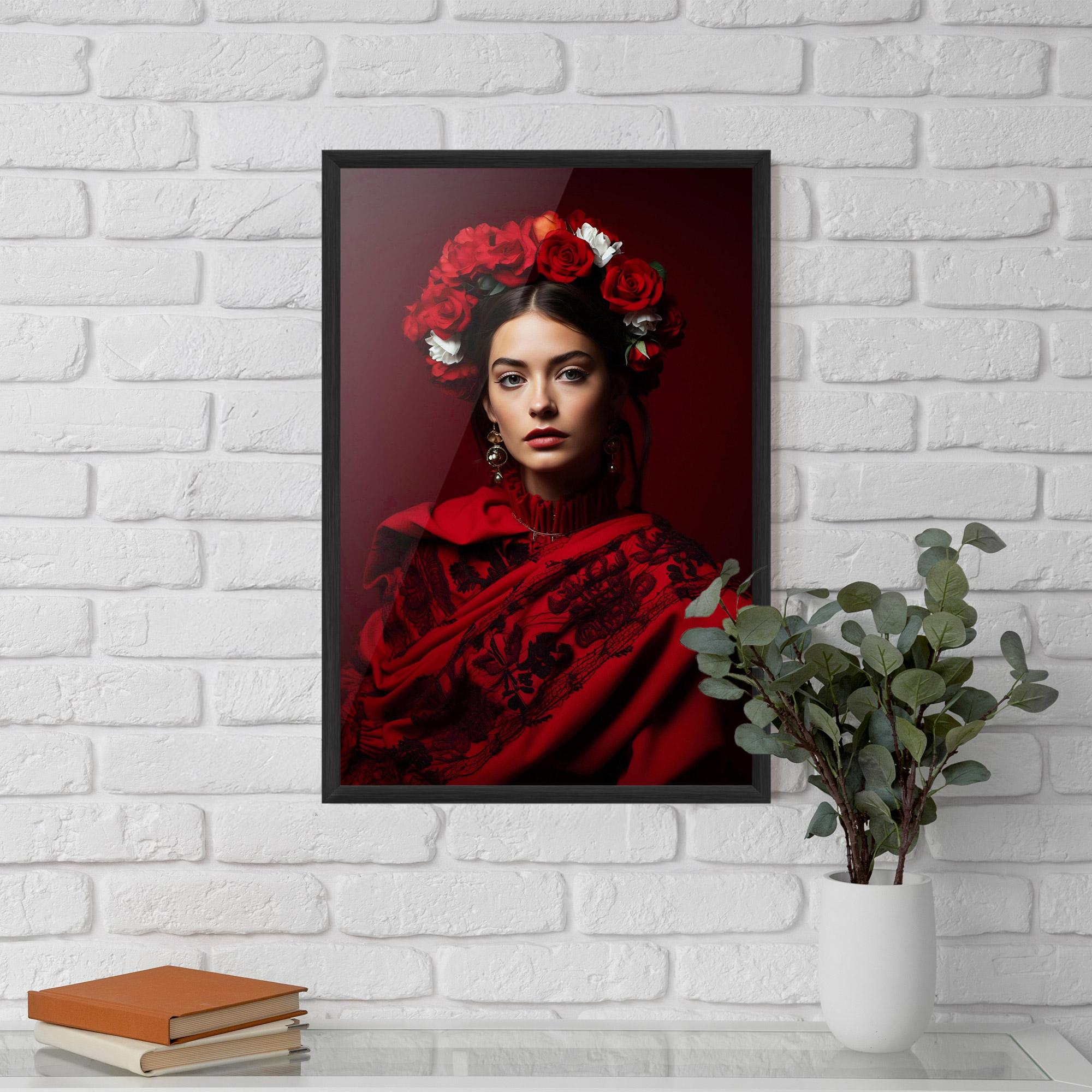 Poster Înrămat Posing With Roses mockup 5