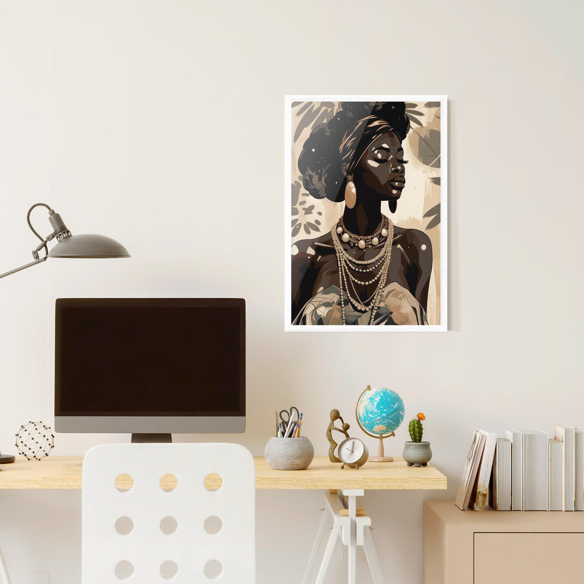 Poster Înrămat African Woman On Cream mockup 6