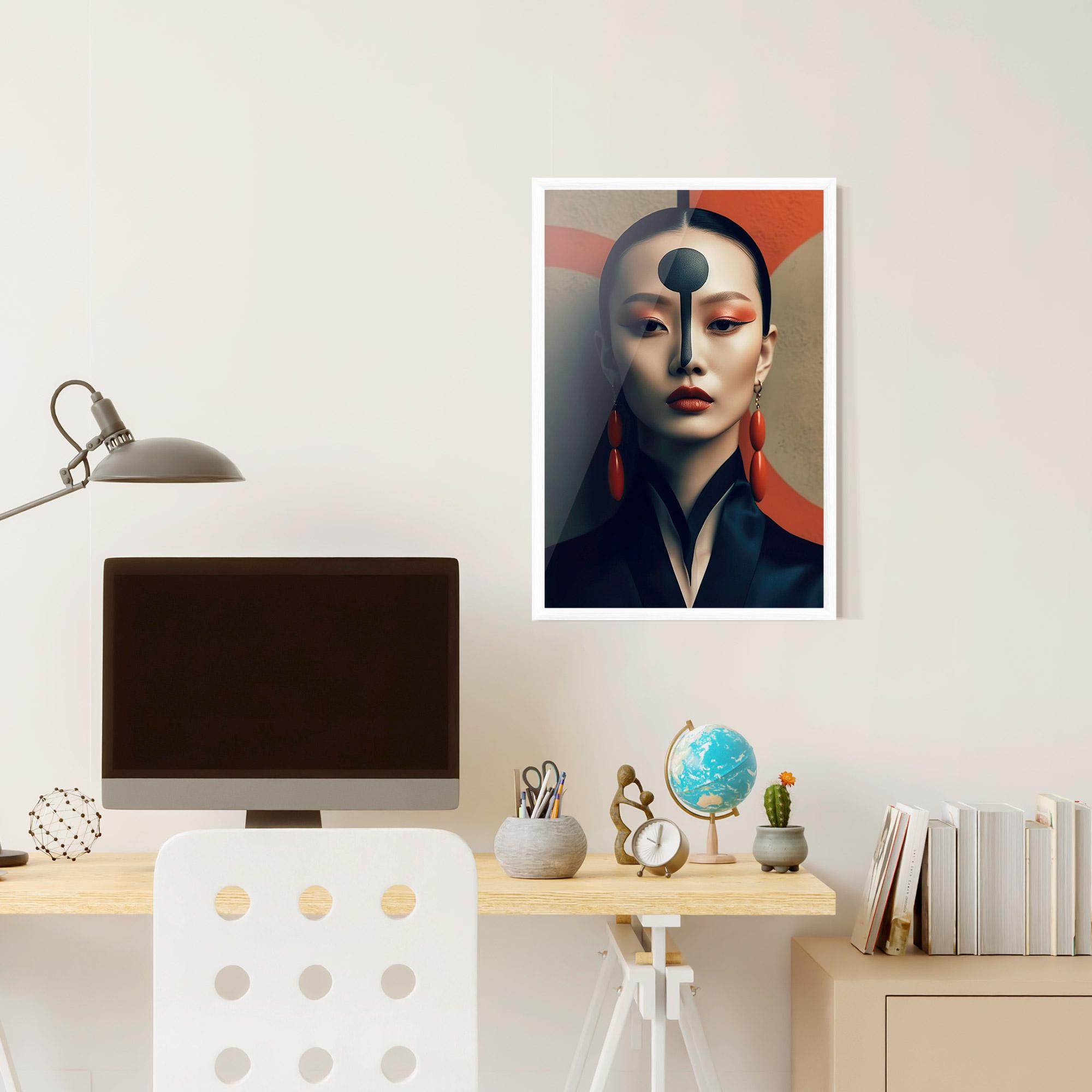 Poster Înrămat Black Circle Asian Woman mockup 6