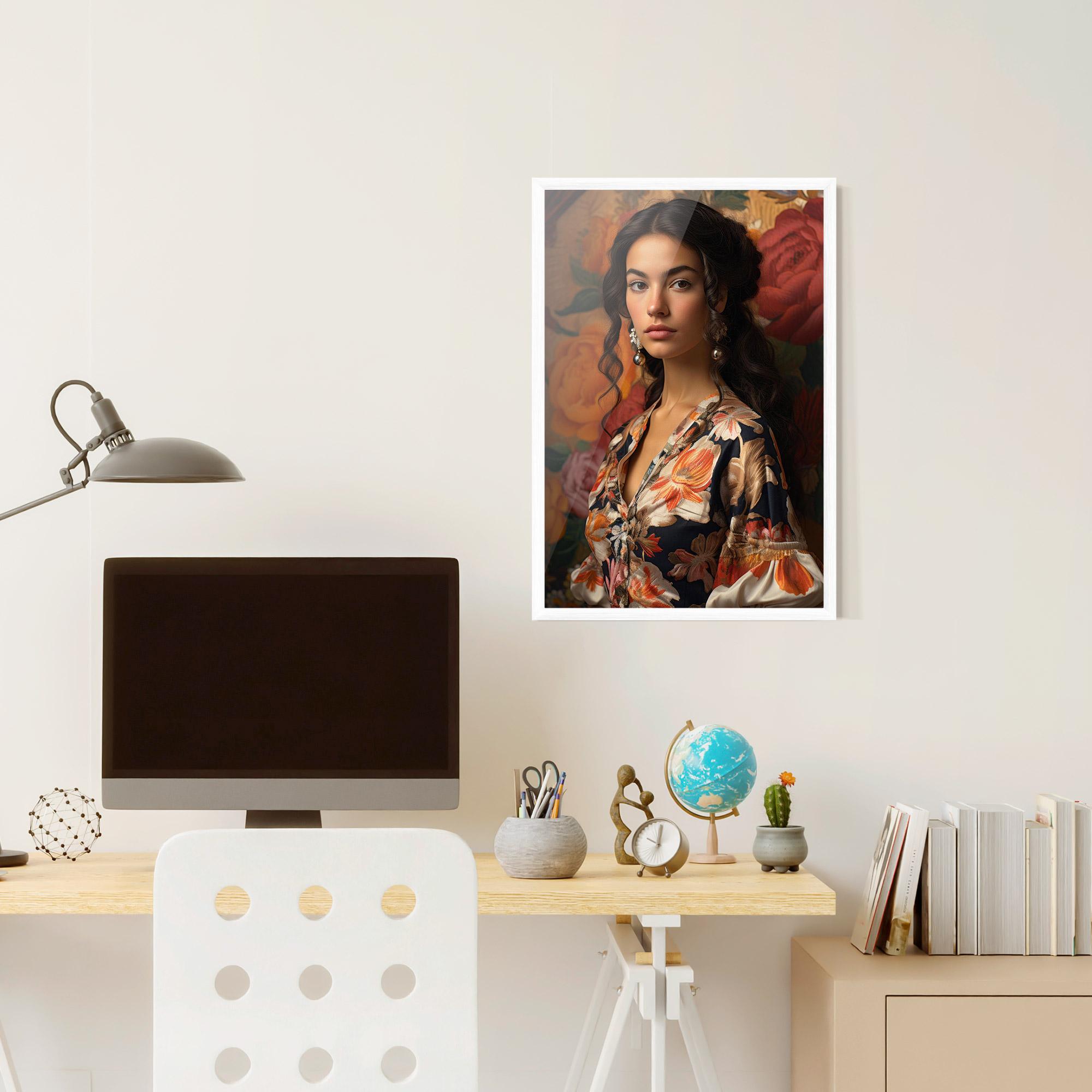 Poster Înrămat Floral Dress Lady mockup 6