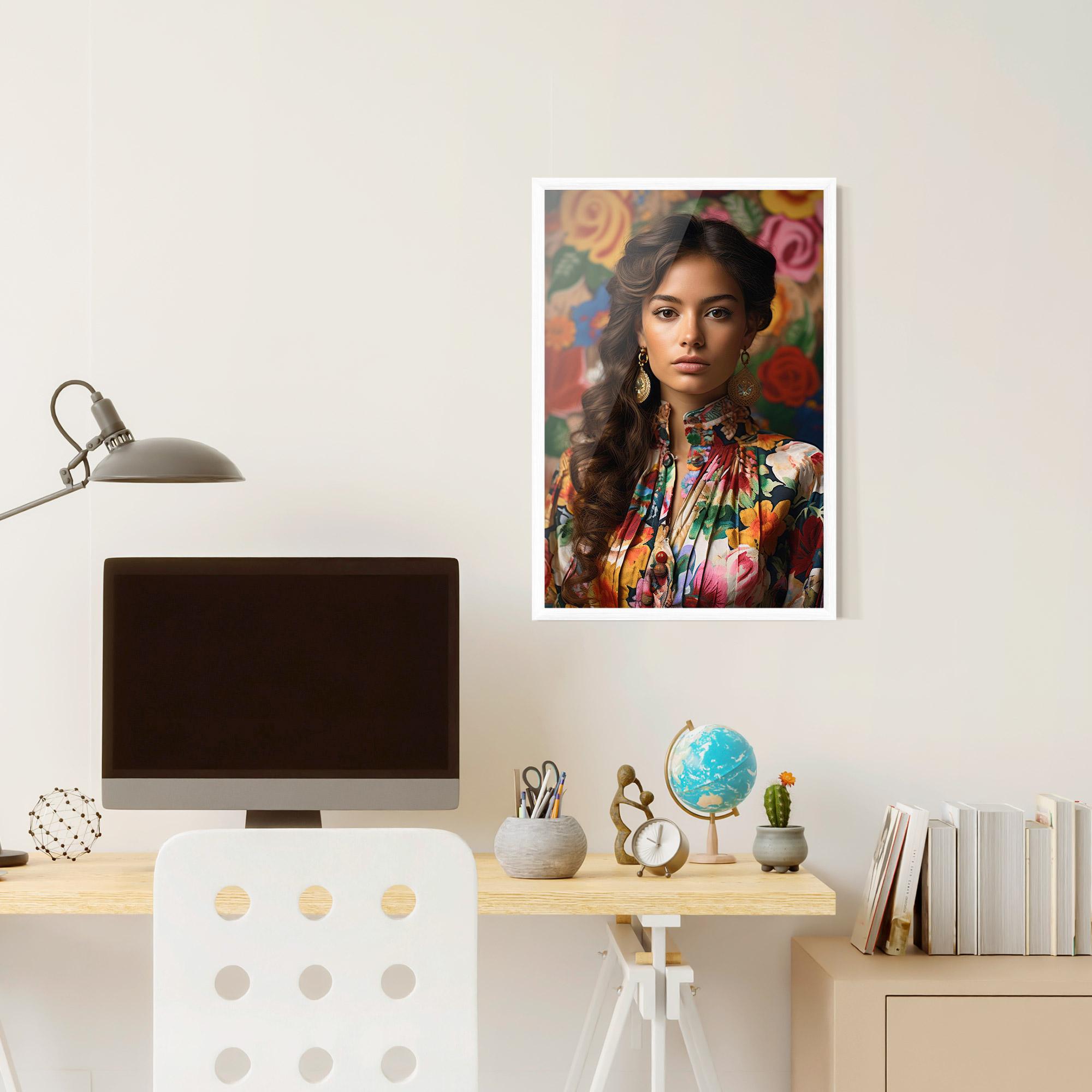 Poster Înrămat Floral Dress Long Hair mockup 6