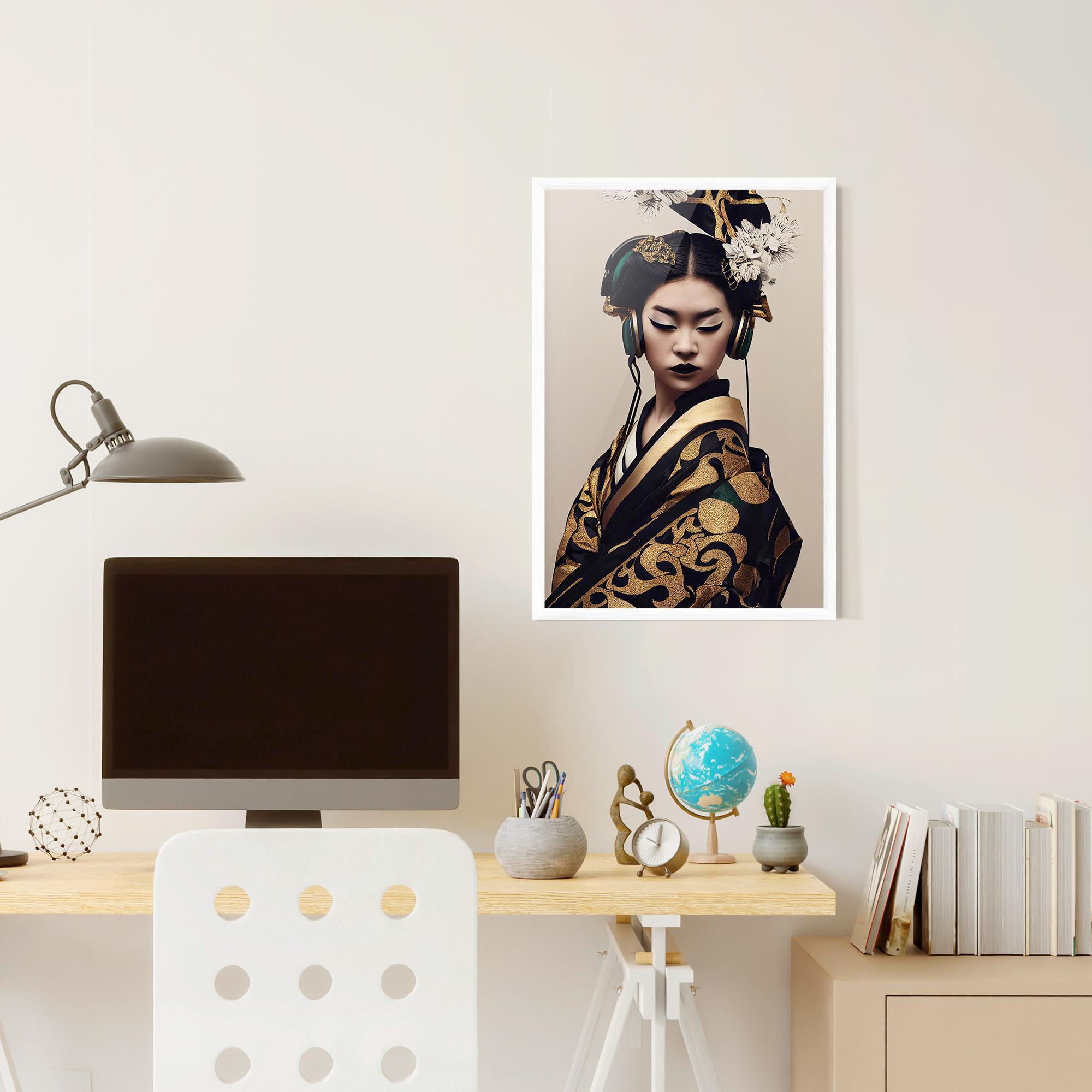 Poster Înrămat Kimono Headphones mockup 6