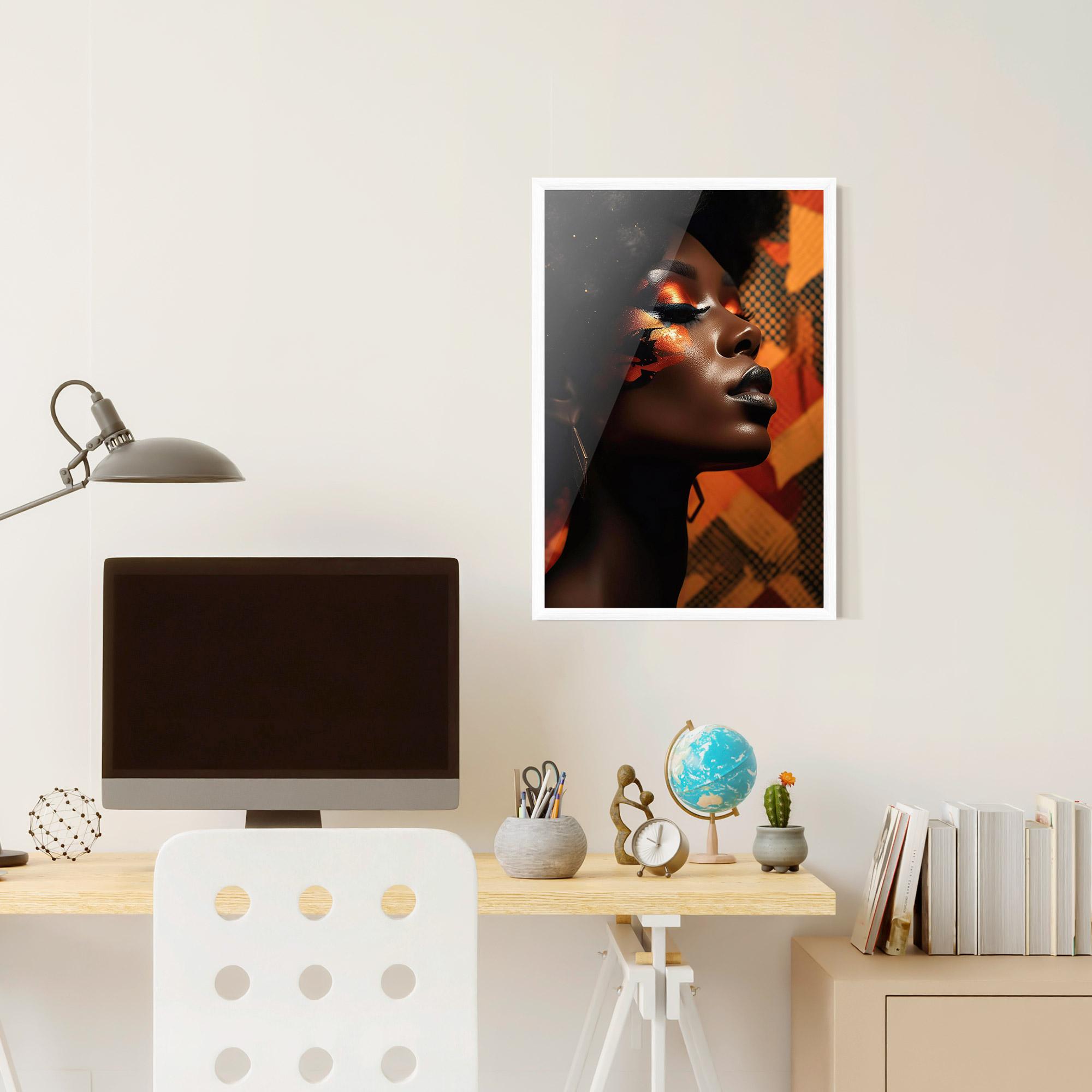 Poster Înrămat Orange African Makeup mockup 6