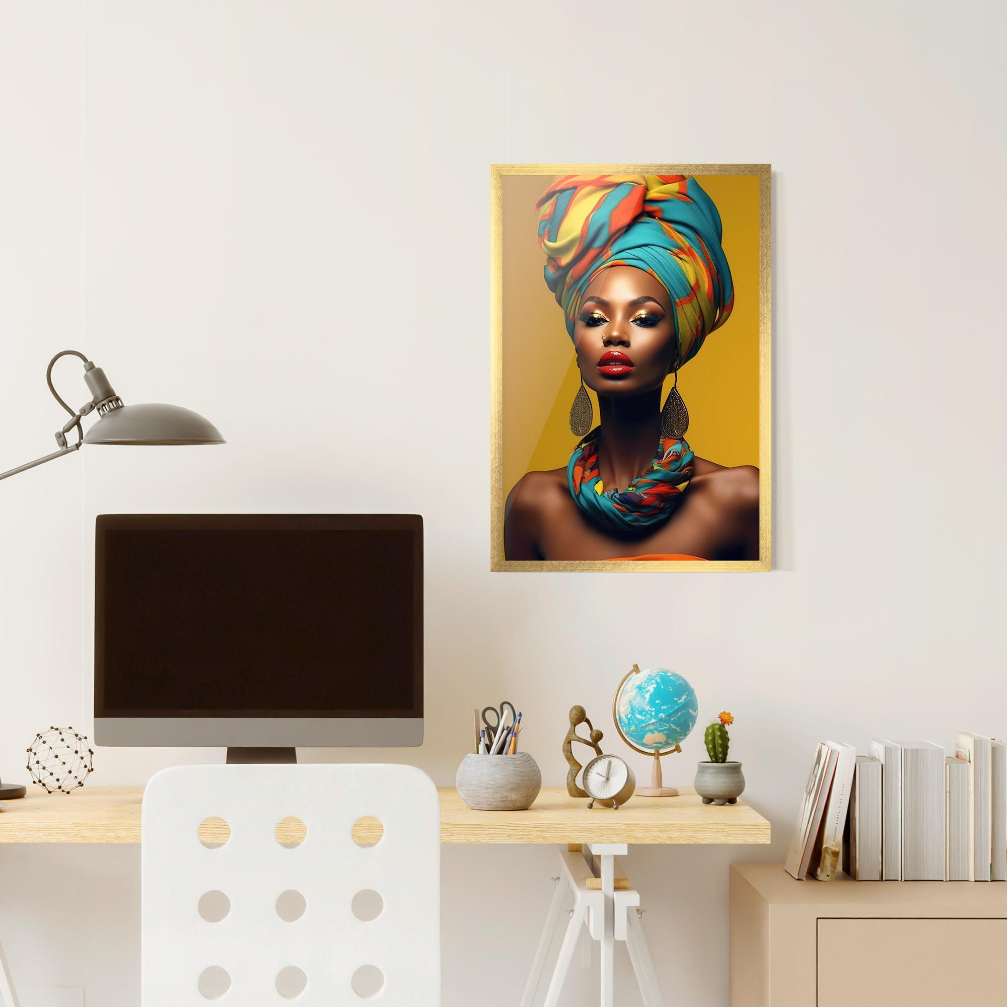 Poster Înrămat African Yellow Portrait mockup 6