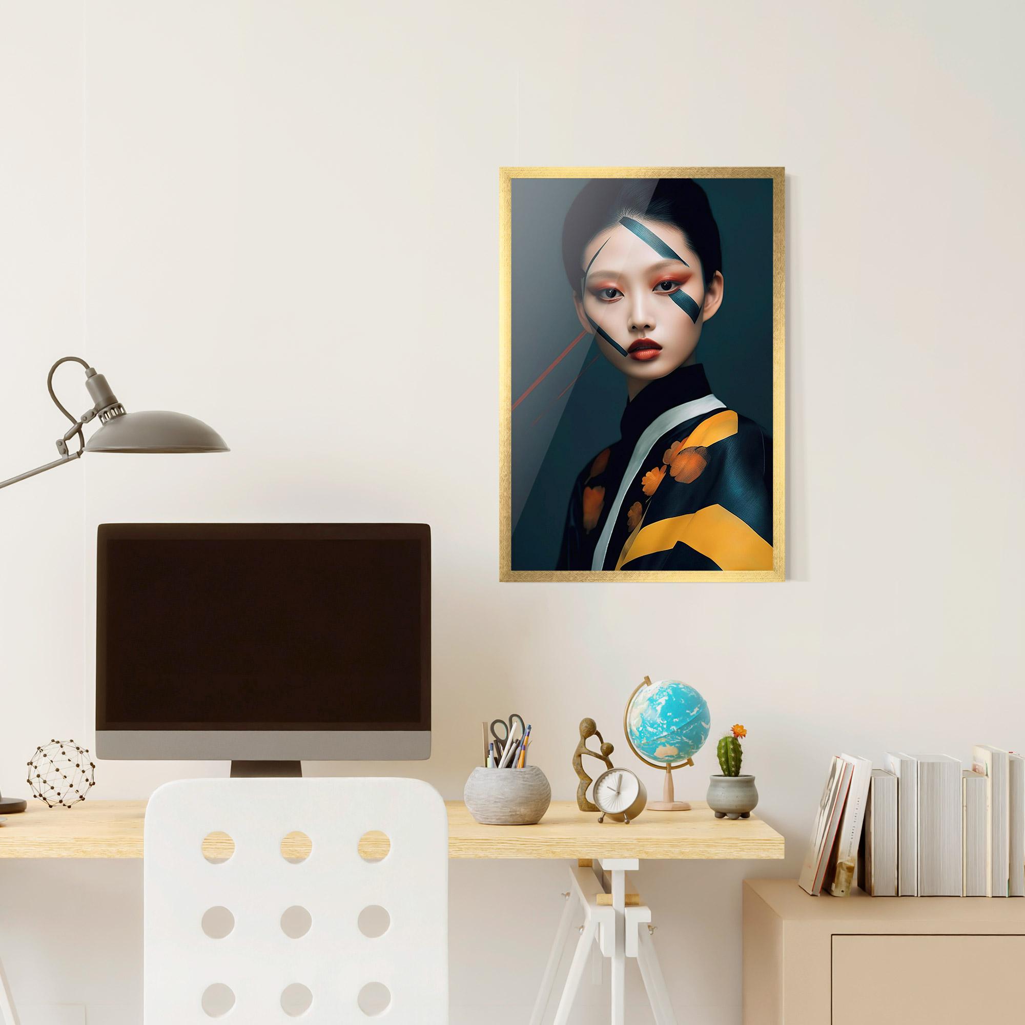 Poster Înrămat Asian Painted Woman mockup 6