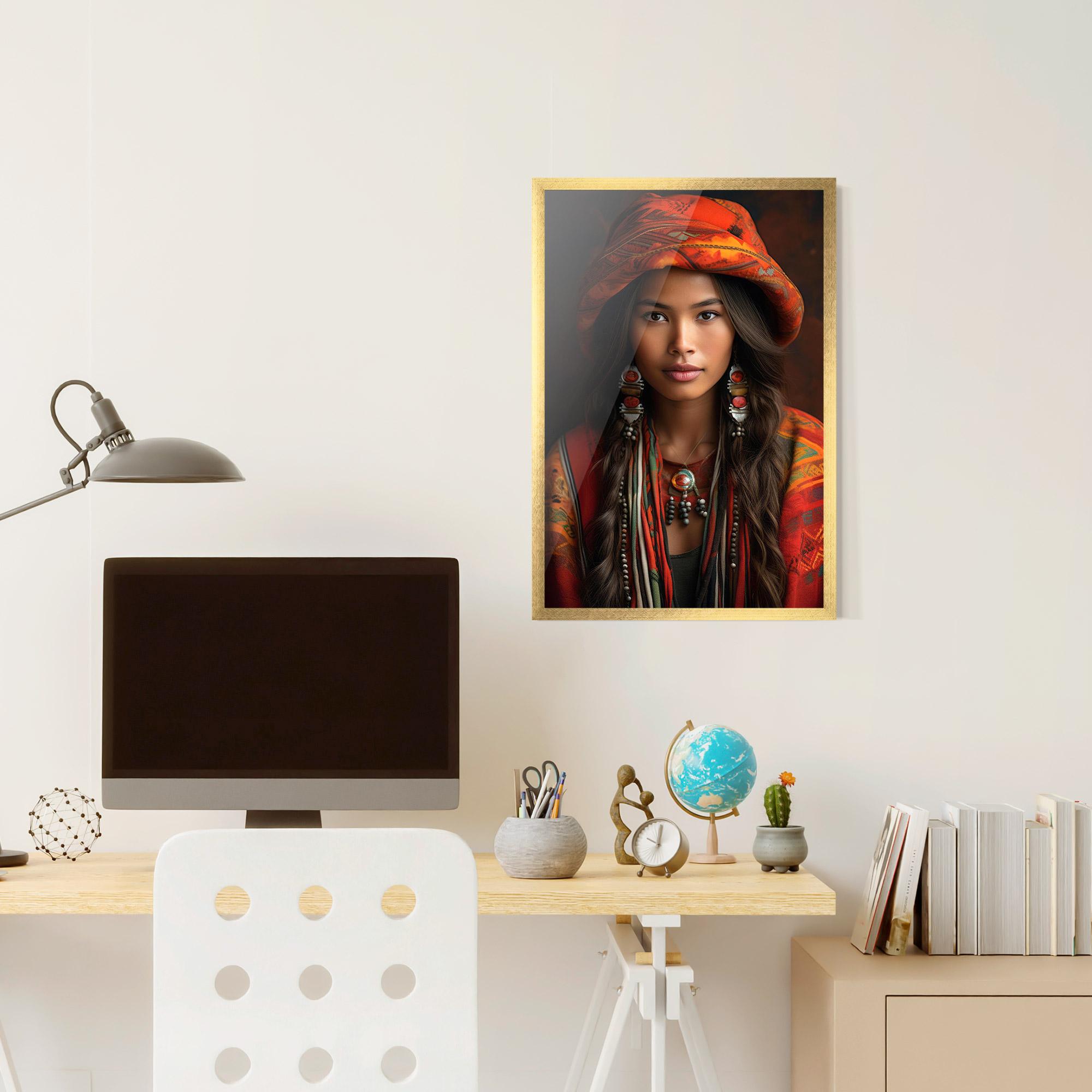 Poster Înrămat Colorful Hat And Earrings mockup 6