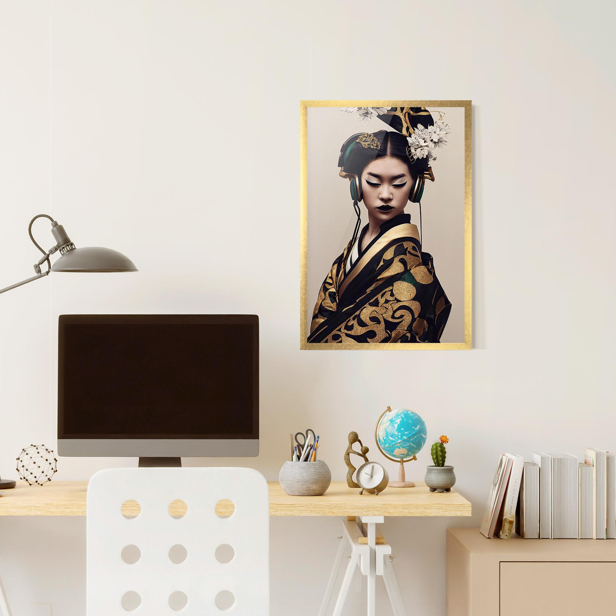 Poster Înrămat Kimono Headphones mockup 6