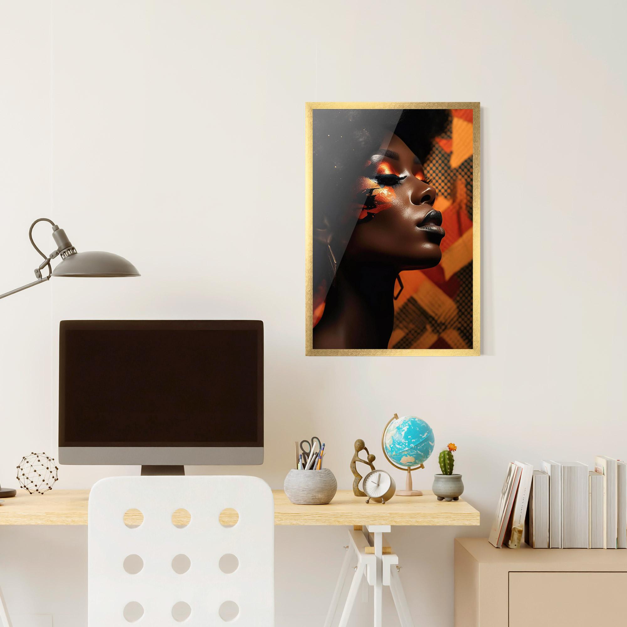 Poster Înrămat Orange African Makeup mockup 6
