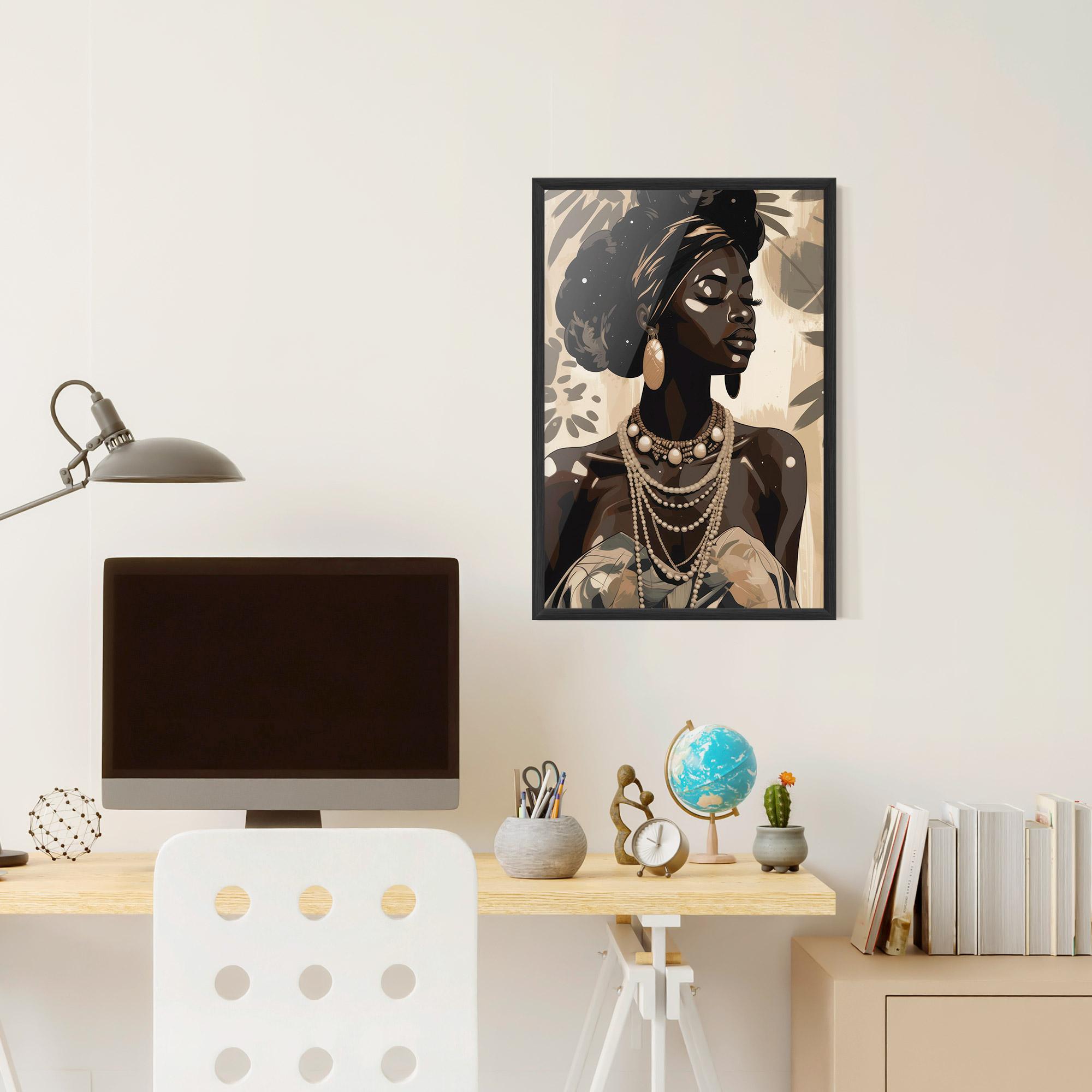 Poster Înrămat African Woman On Cream mockup 6