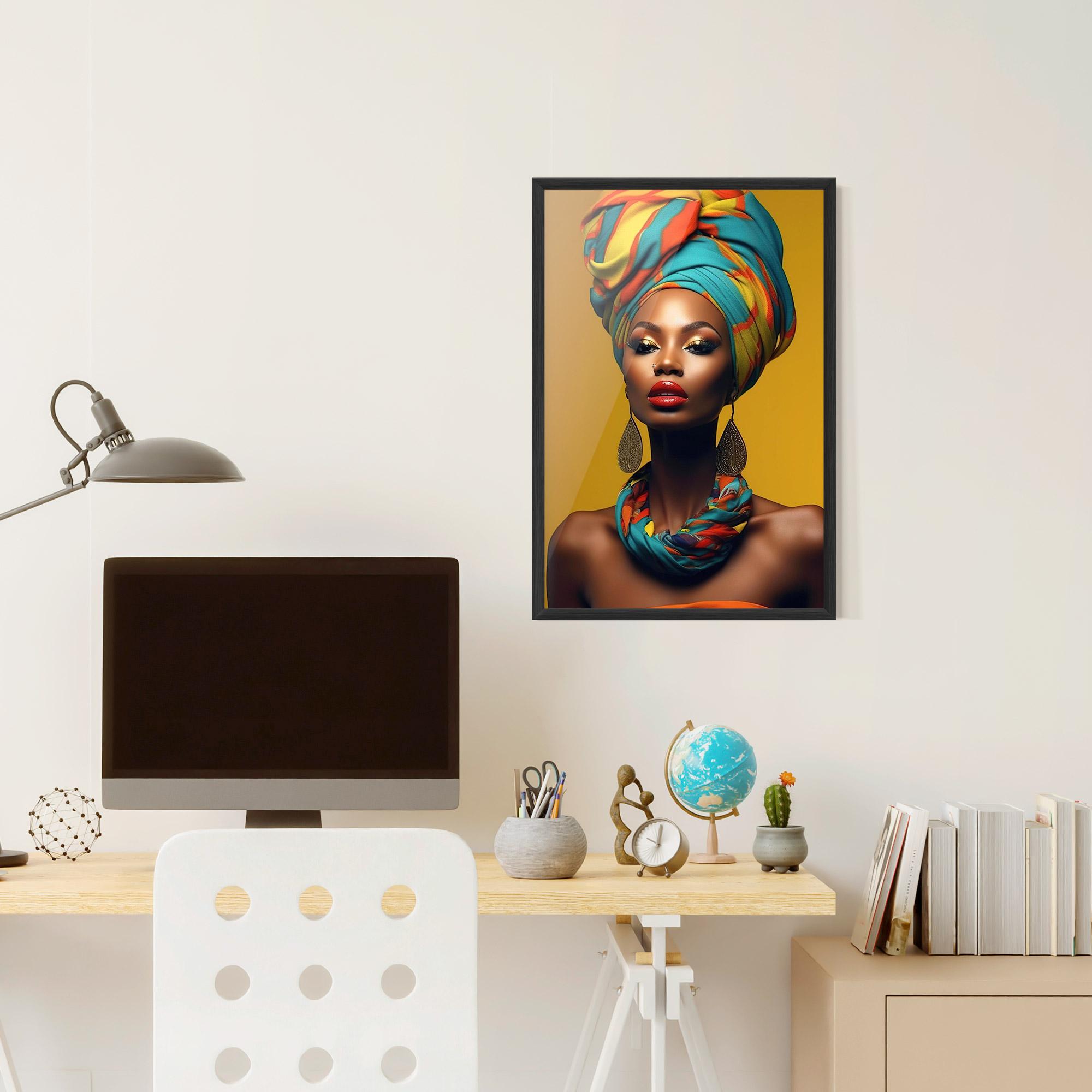 Poster Înrămat African Yellow Portrait mockup 6