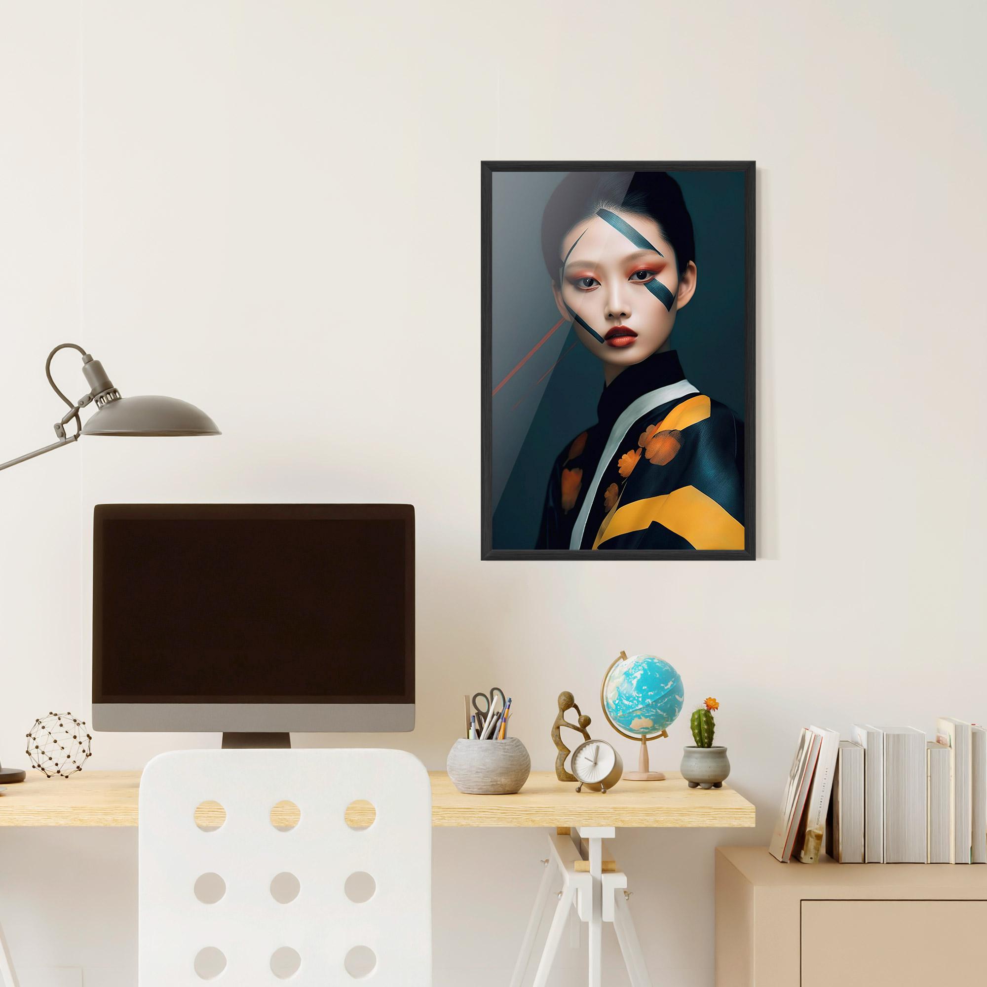 Poster Înrămat Asian Painted Woman mockup 6