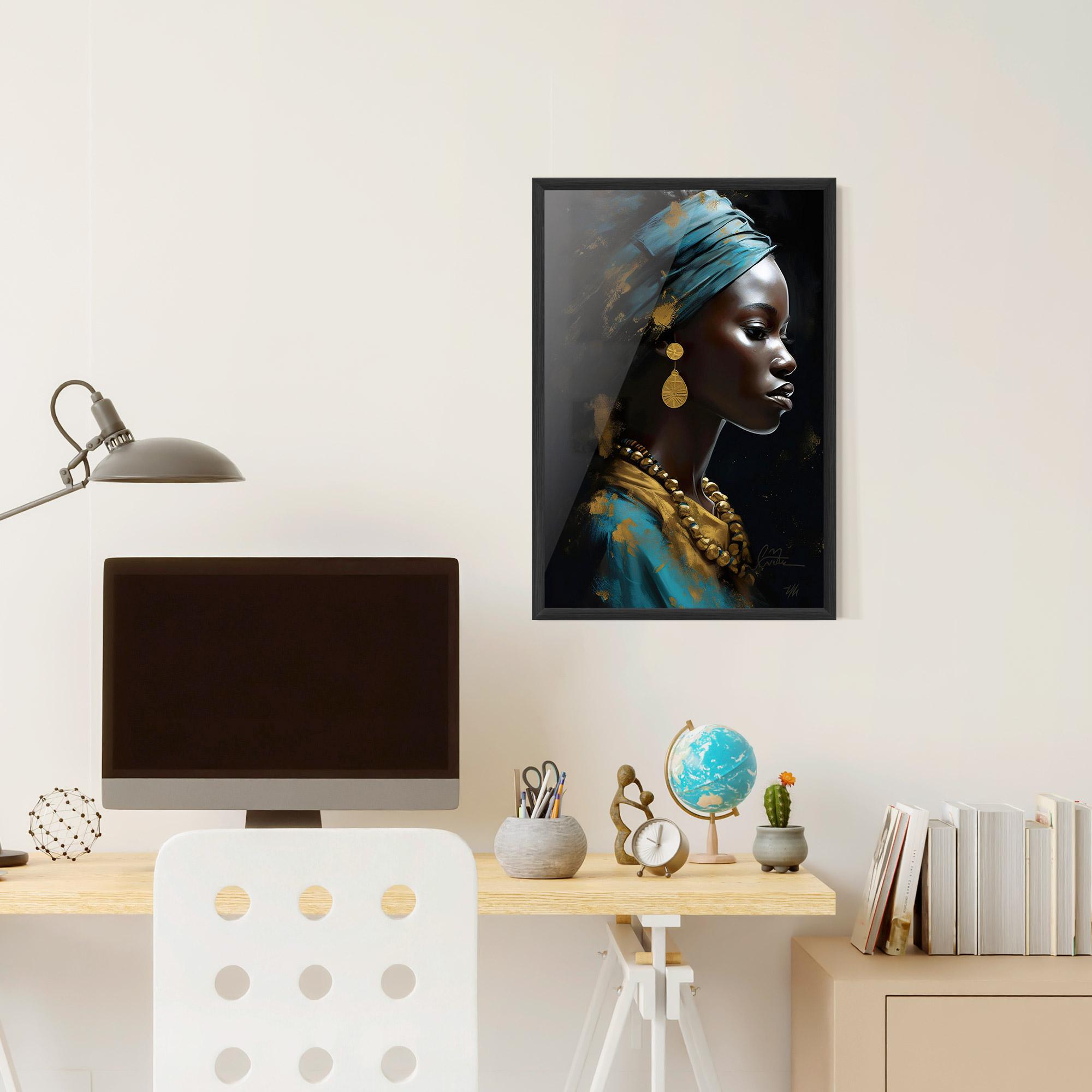 Poster Înrămat Blue Turban mockup 6