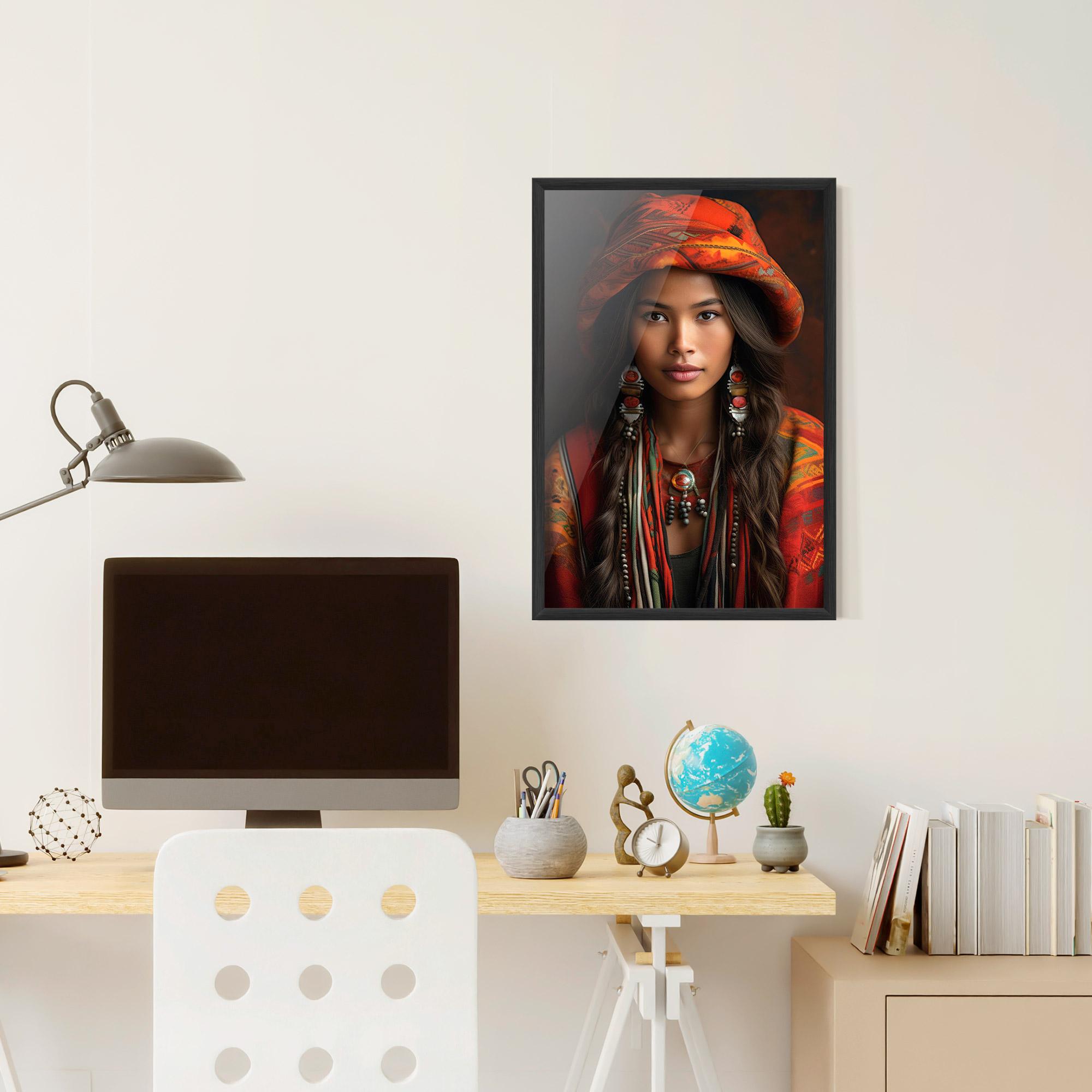 Poster Înrămat Colorful Hat And Earrings mockup 6