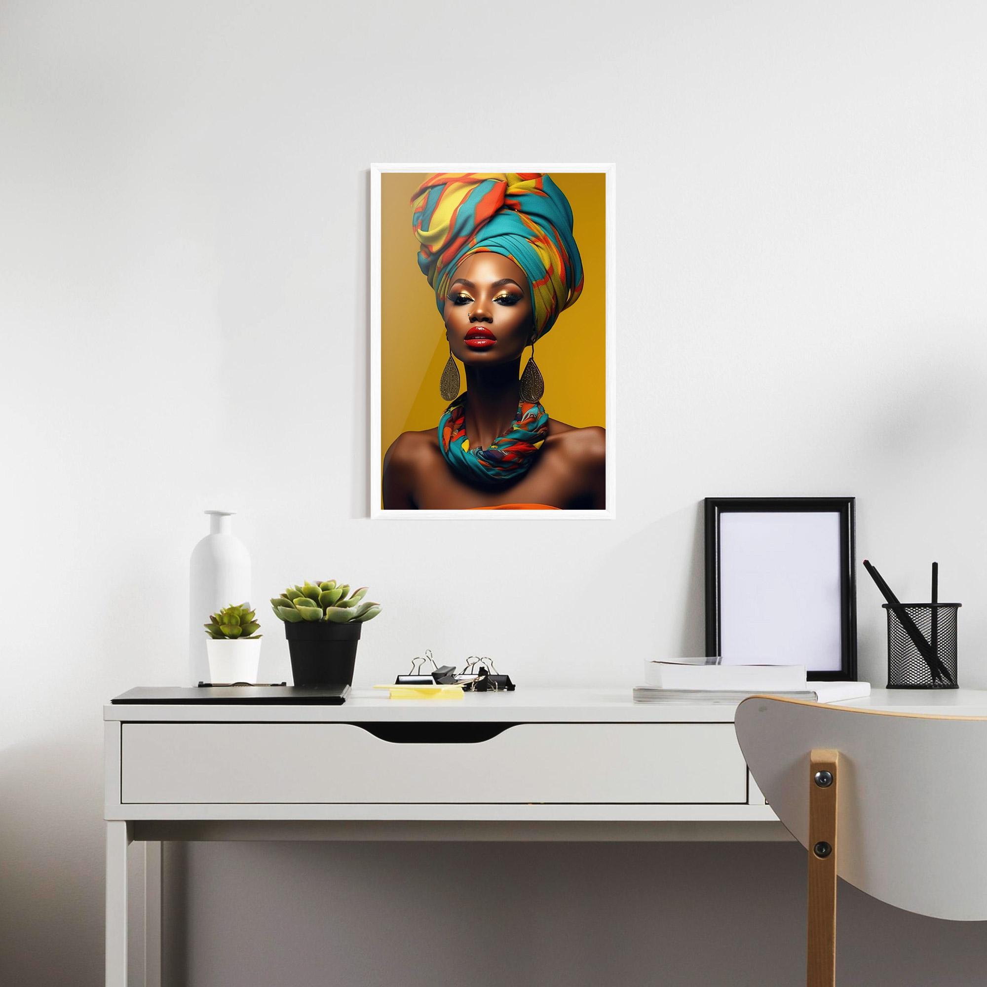 Poster Înrămat African Yellow Portrait mockup 7