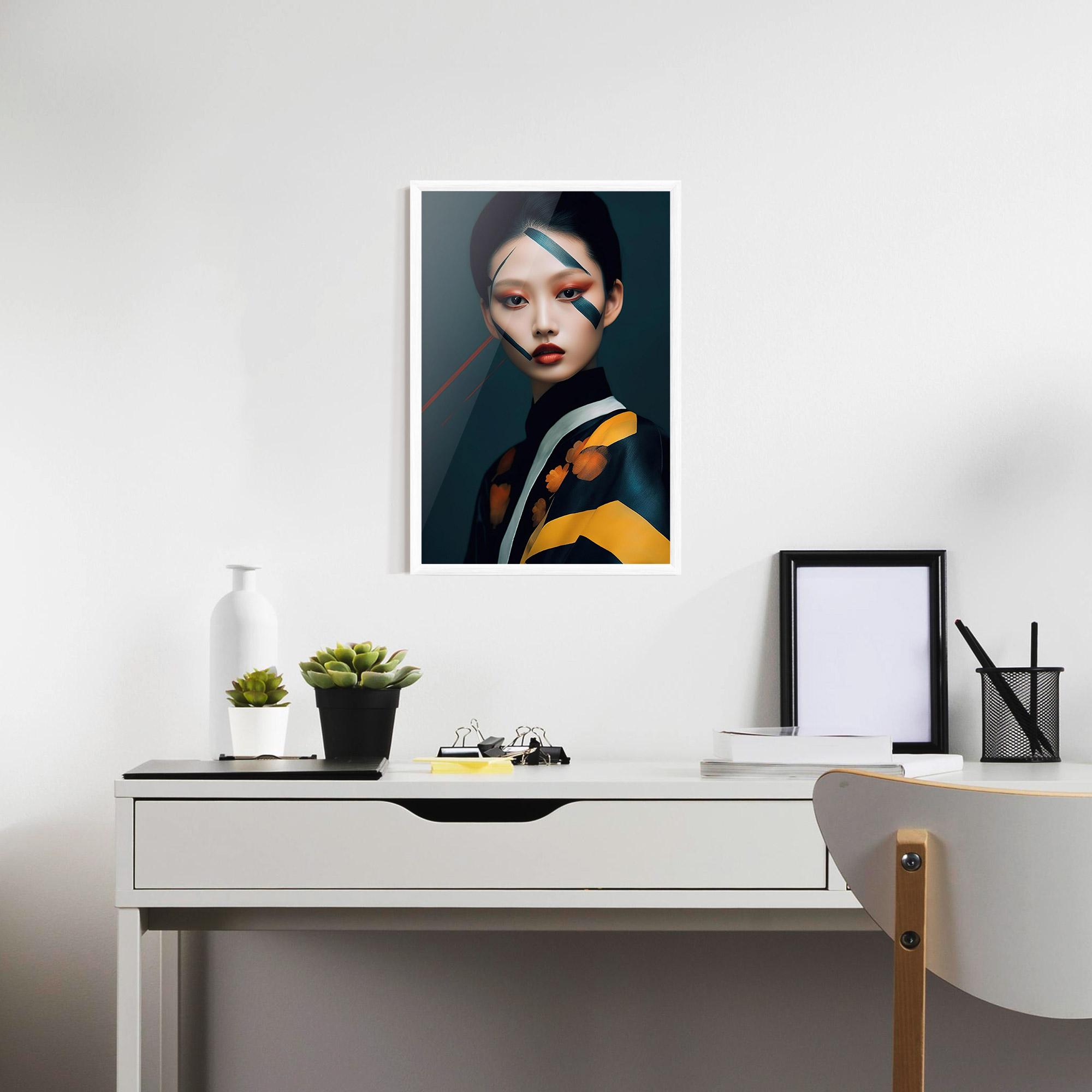 Poster Înrămat Asian Painted Woman mockup 7