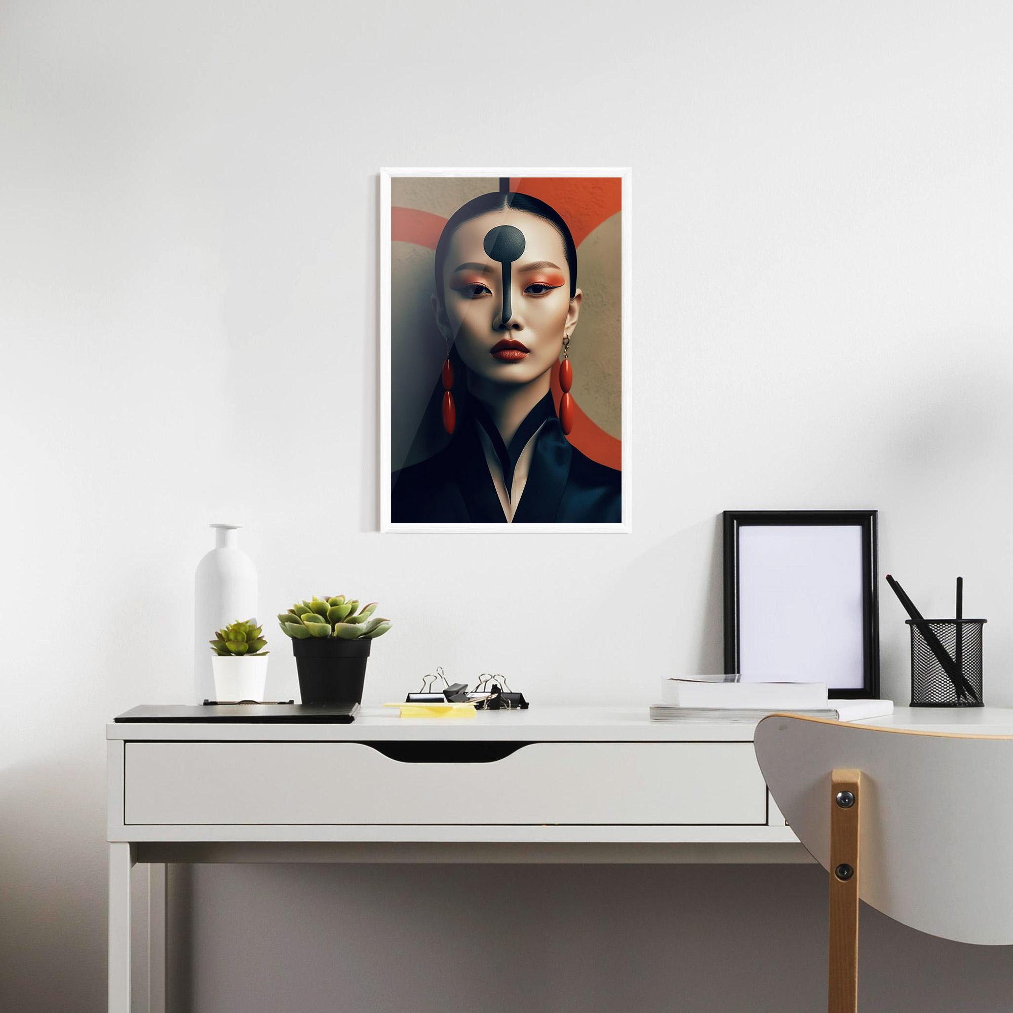Poster Înrămat Black Circle Asian Woman mockup 7