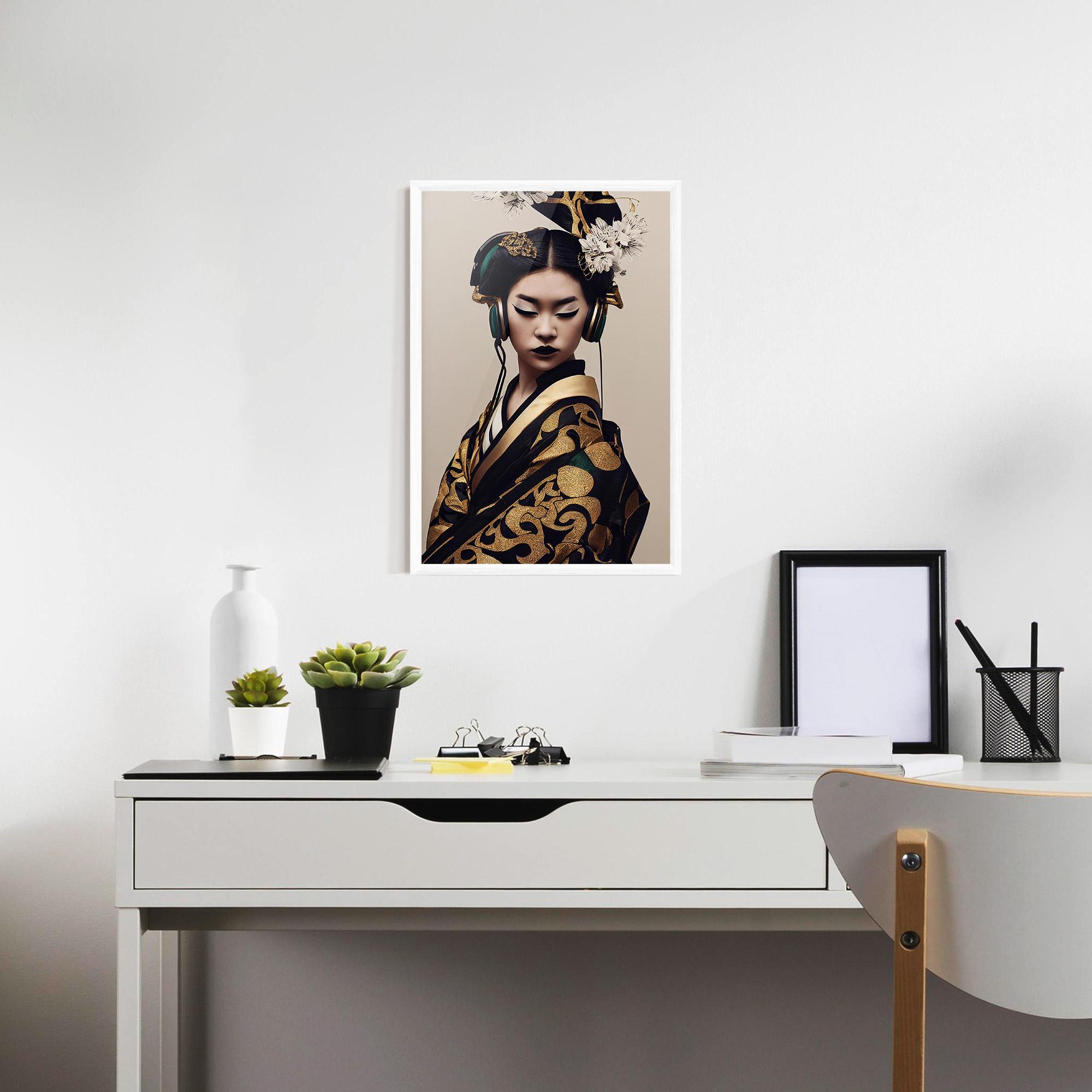 Poster Înrămat Kimono Headphones mockup 7