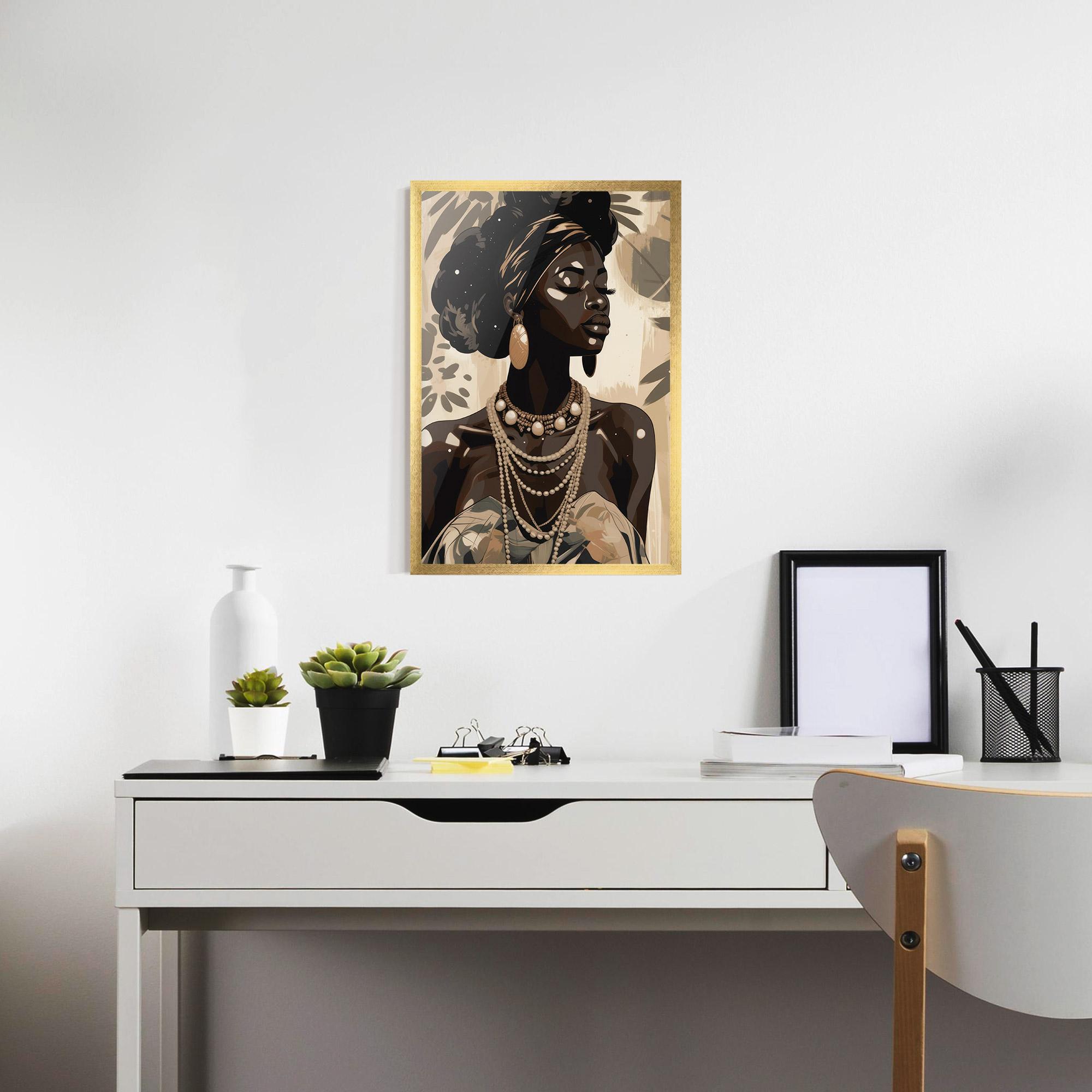 Poster Înrămat African Woman On Cream mockup 7