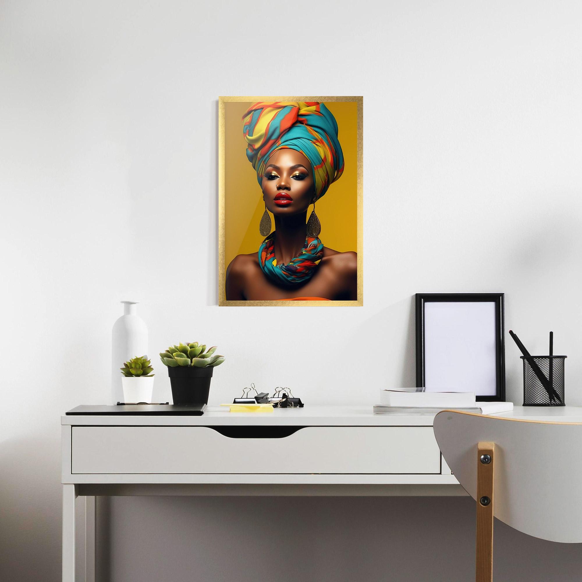 Poster Înrămat African Yellow Portrait mockup 7