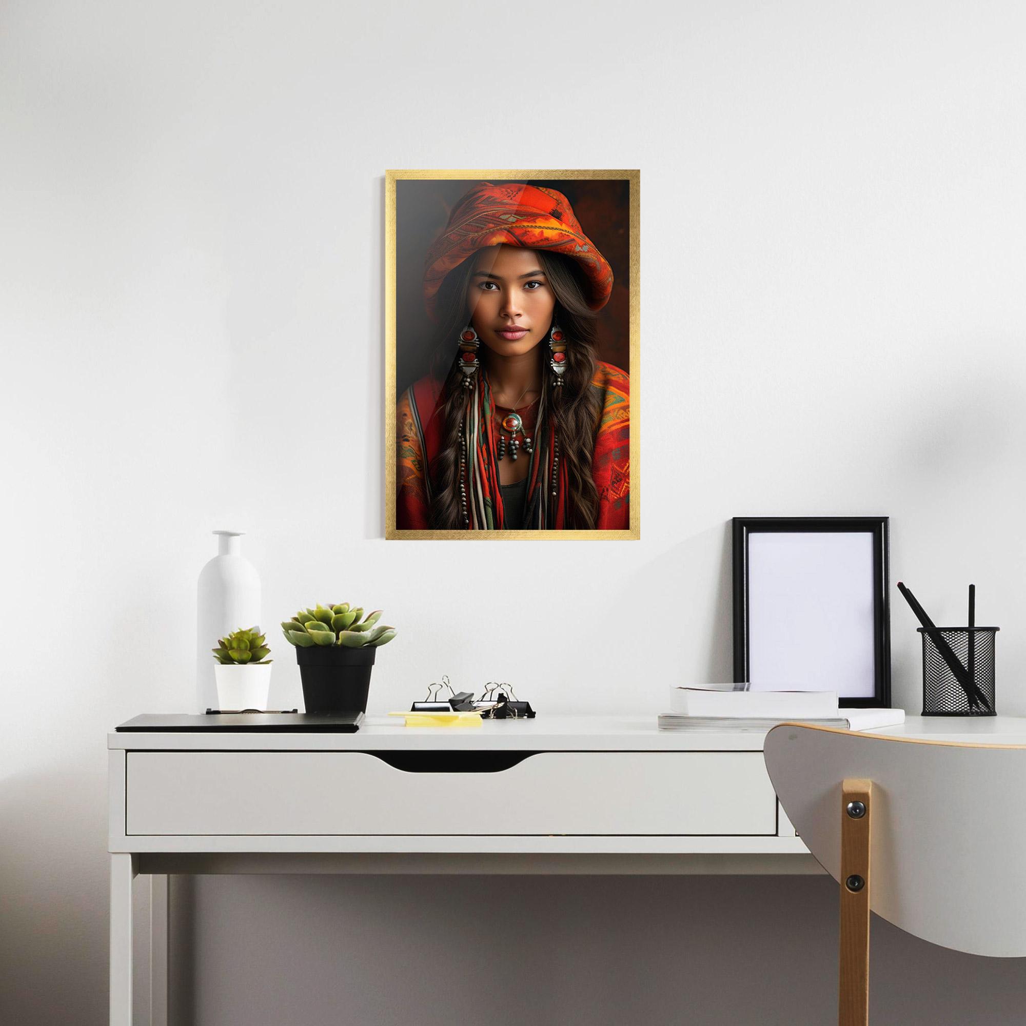 Poster Înrămat Colorful Hat And Earrings mockup 7