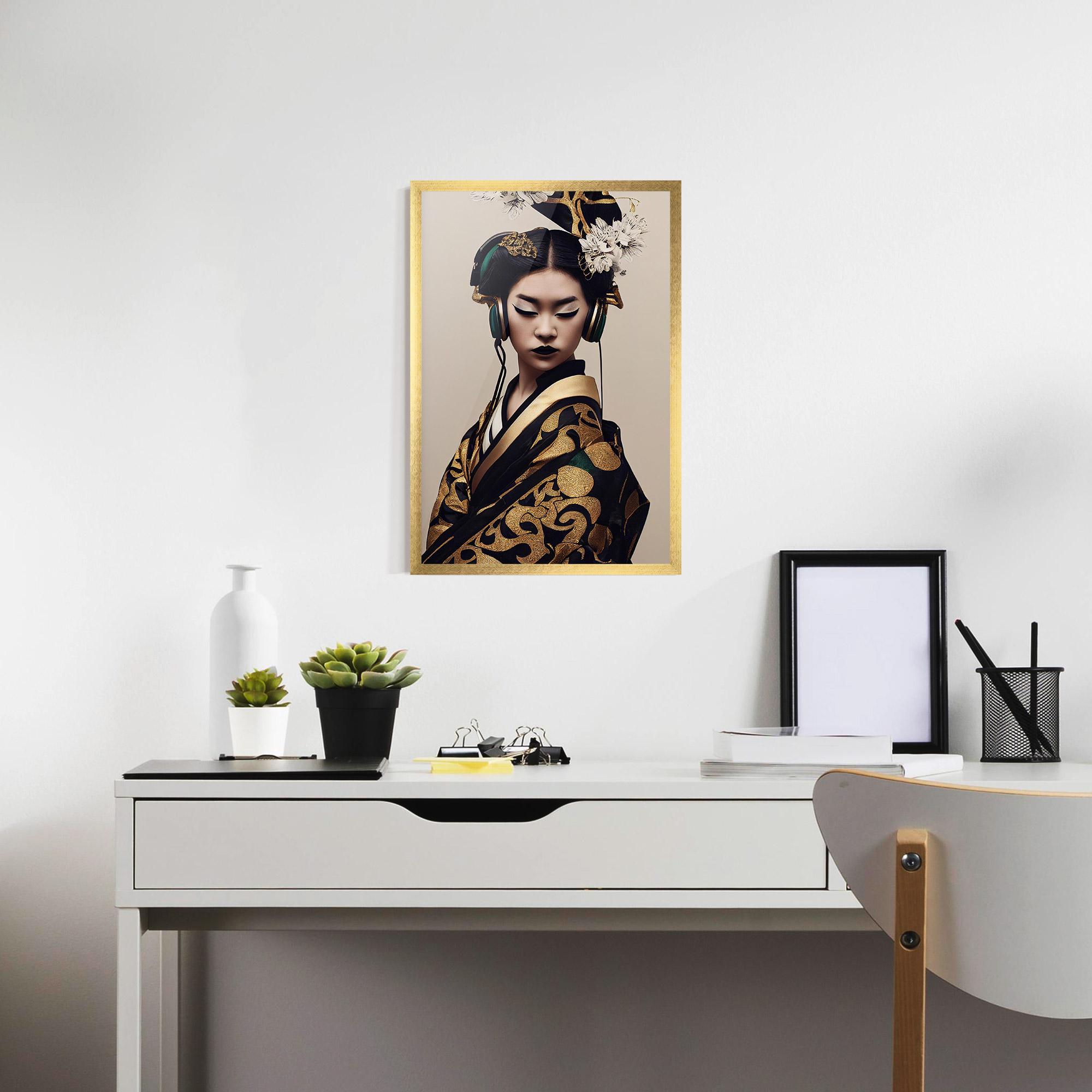 Poster Înrămat Kimono Headphones mockup 7