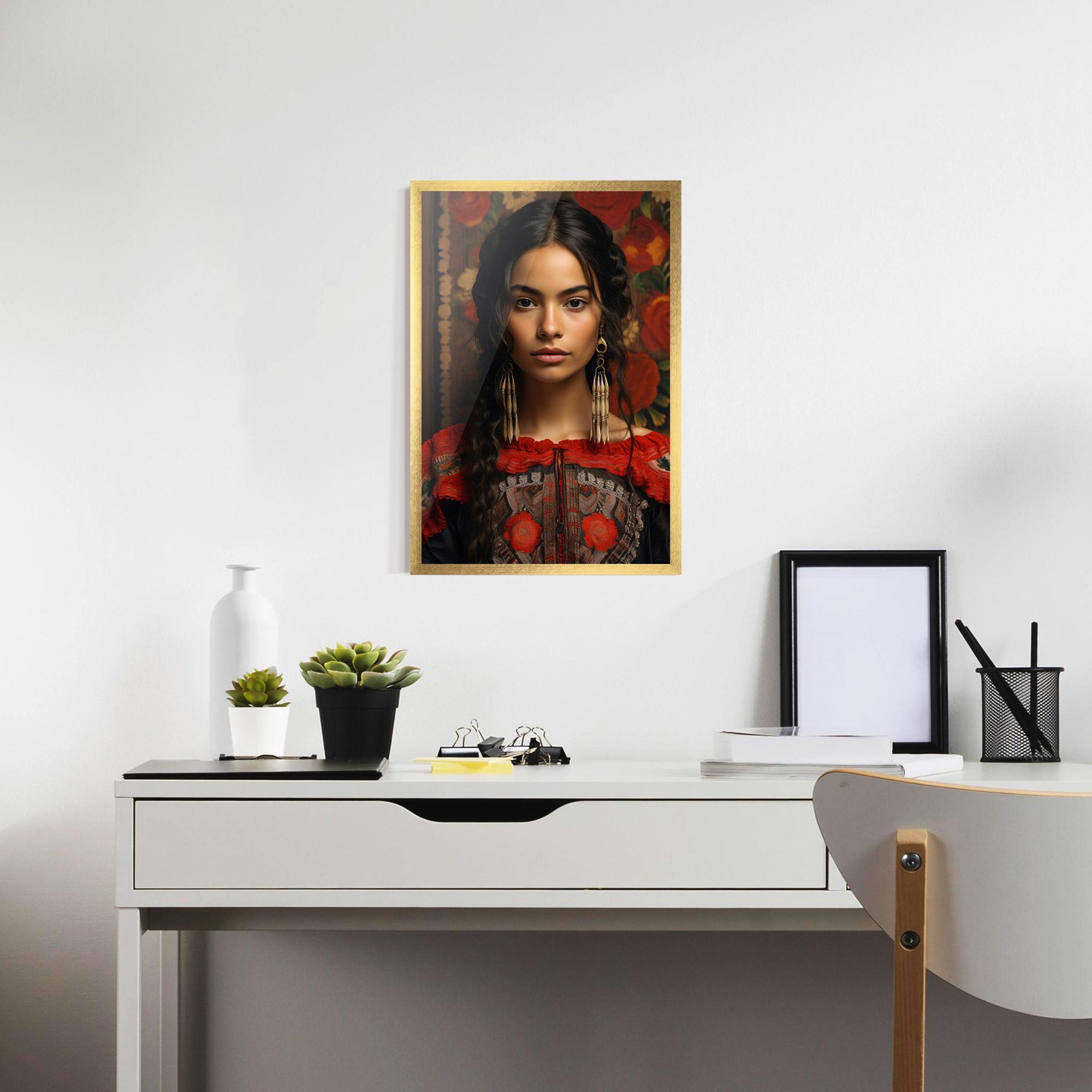 Poster Înrămat Mexican Traditional Dress mockup 7