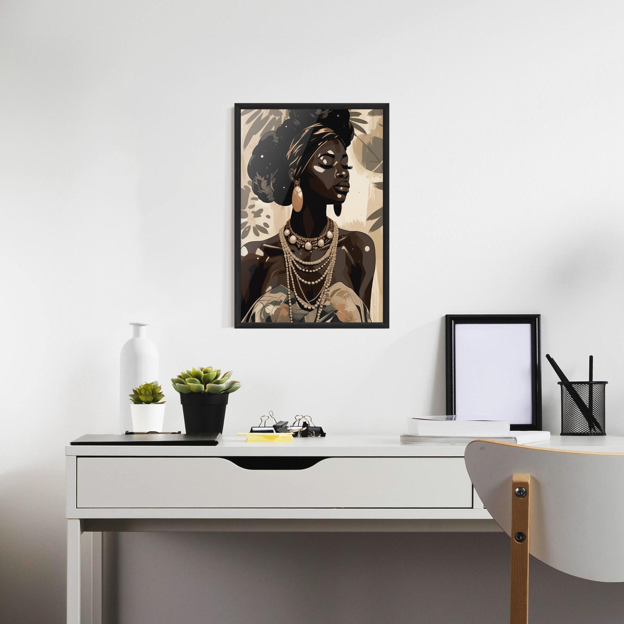 Poster Înrămat African Woman On Cream mockup 7