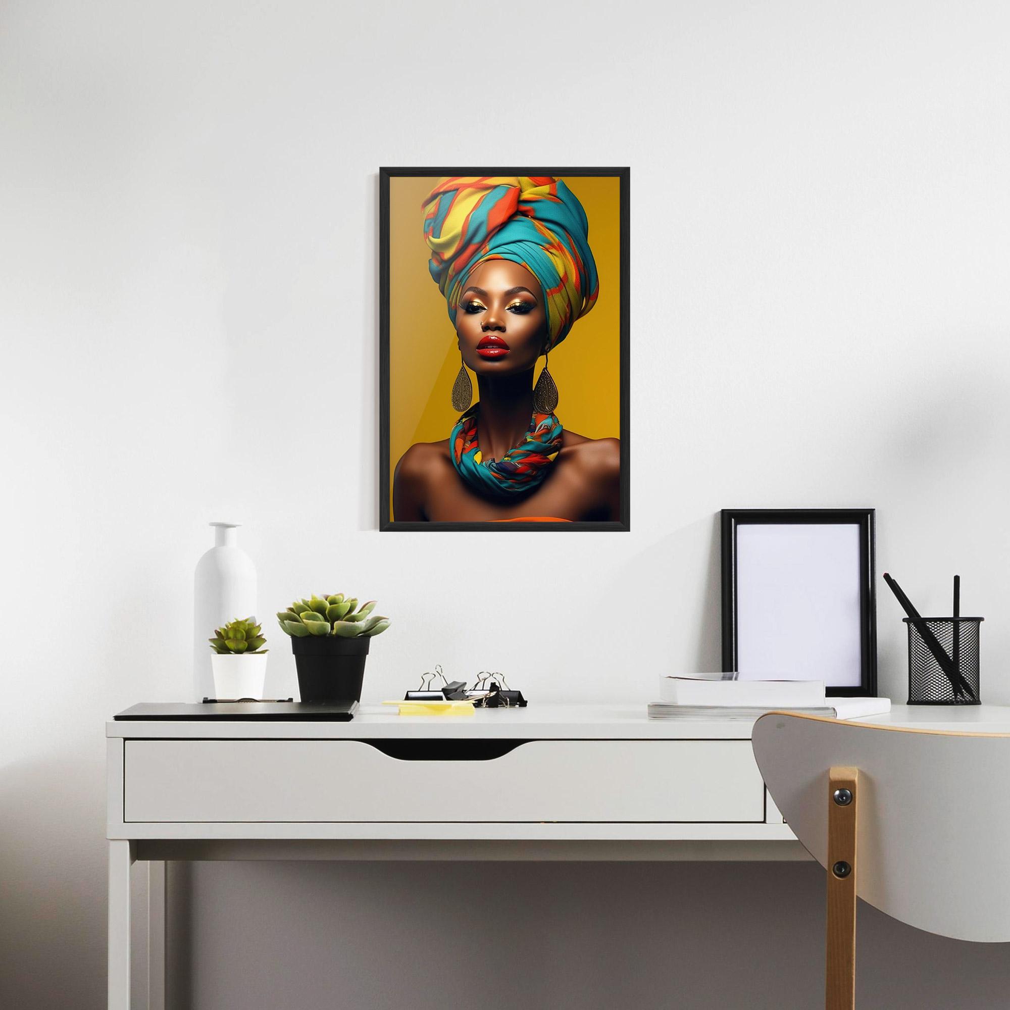 Poster Înrămat African Yellow Portrait mockup 7