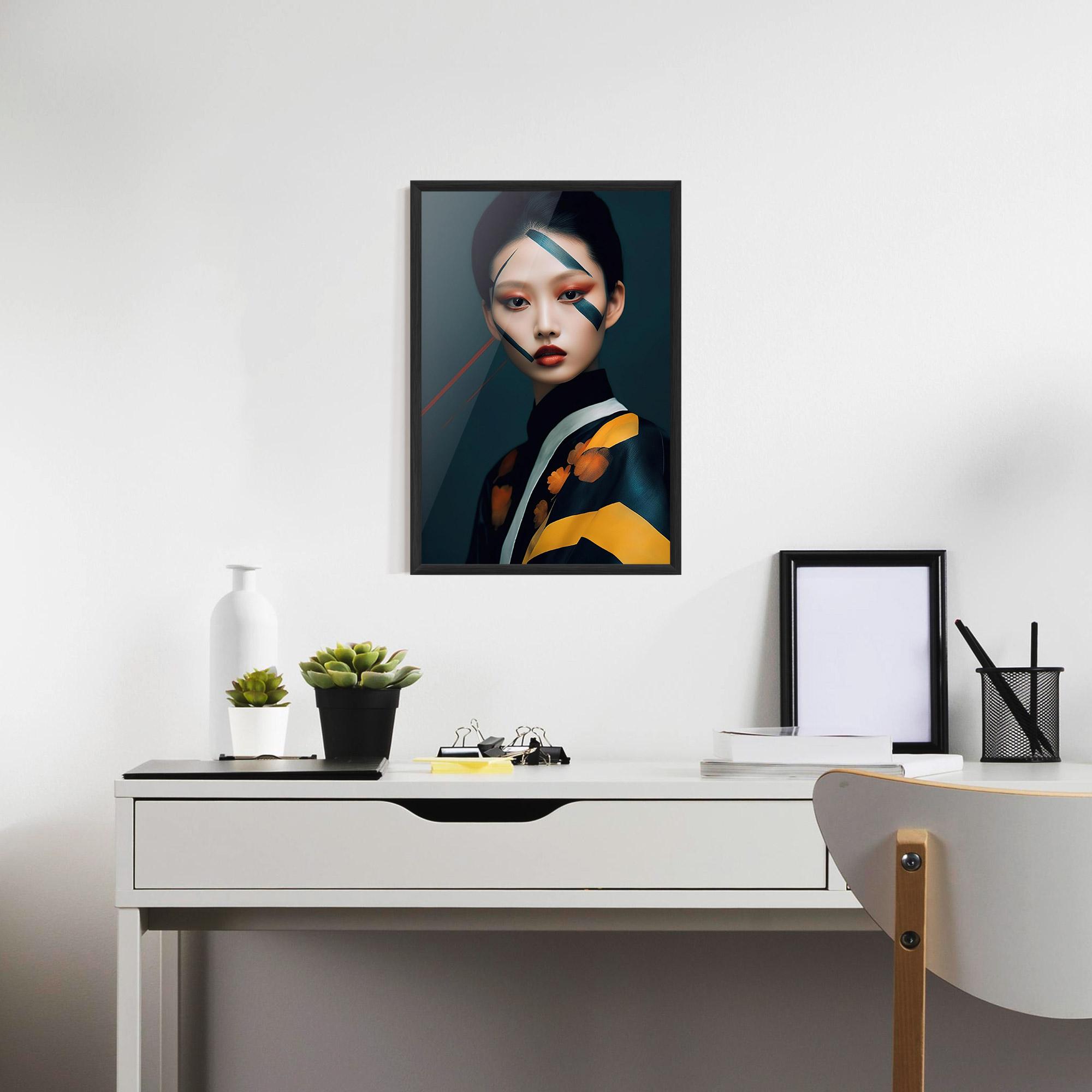Poster Înrămat Asian Painted Woman mockup 7