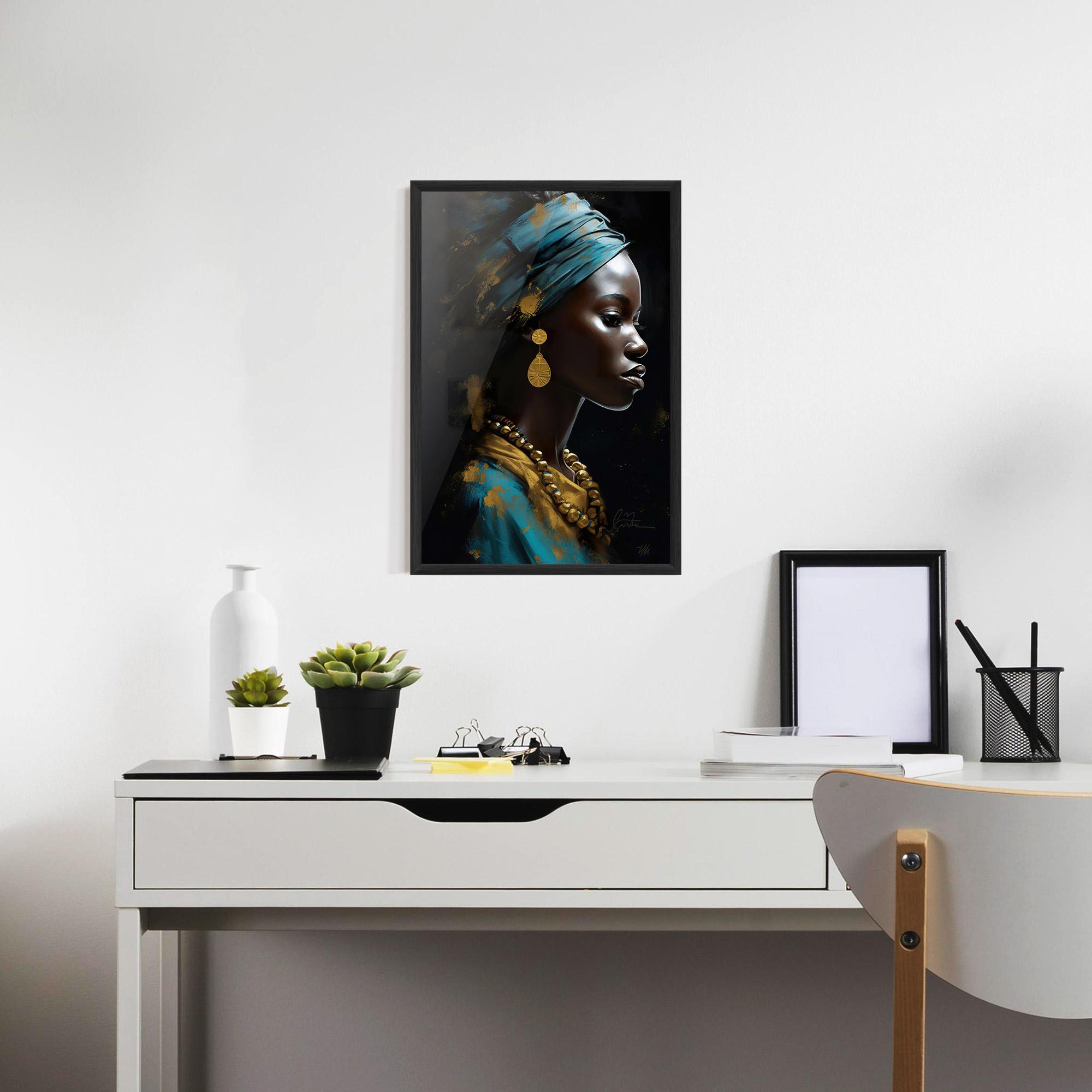 Poster Înrămat Blue Turban mockup 7