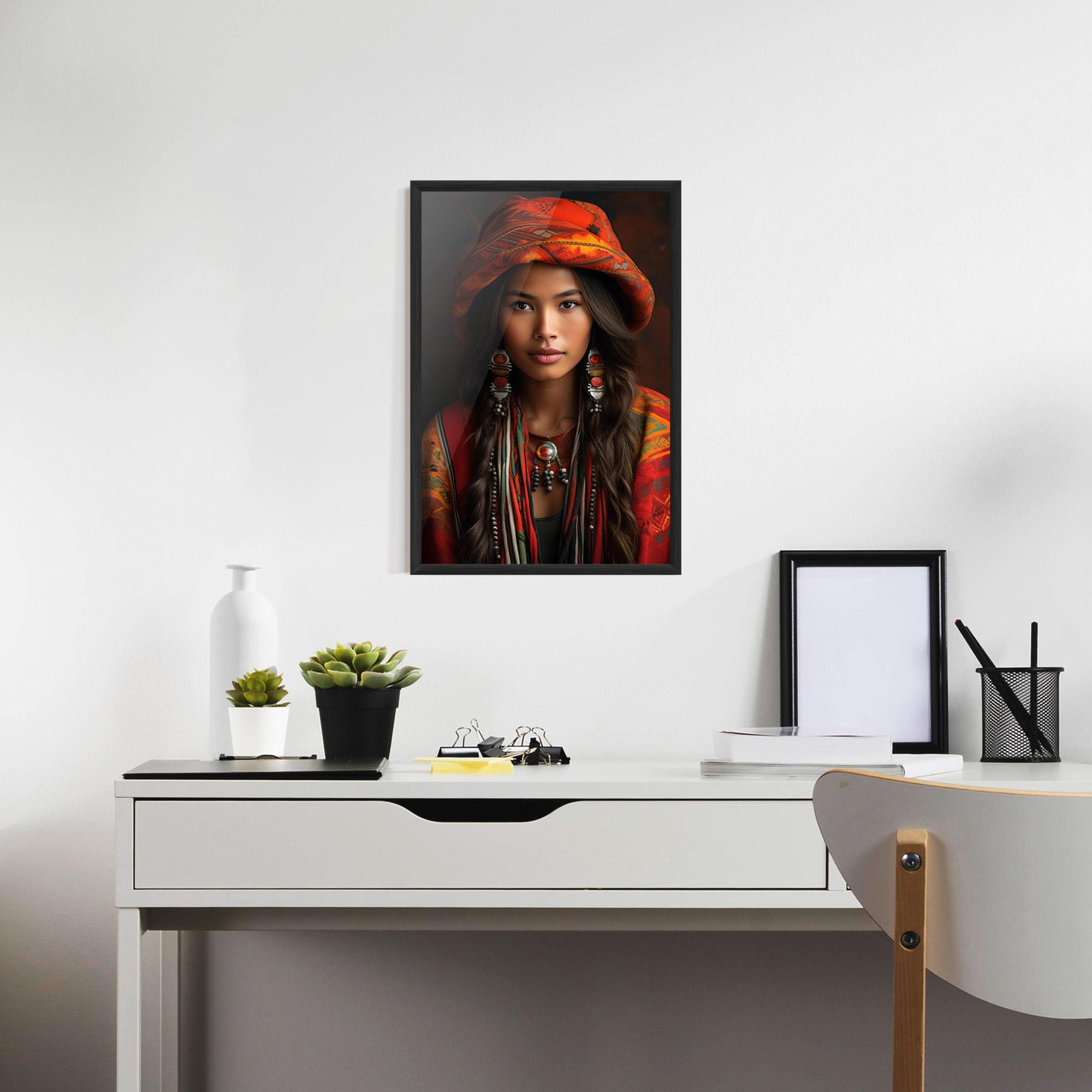 Poster Înrămat Colorful Hat And Earrings mockup 7