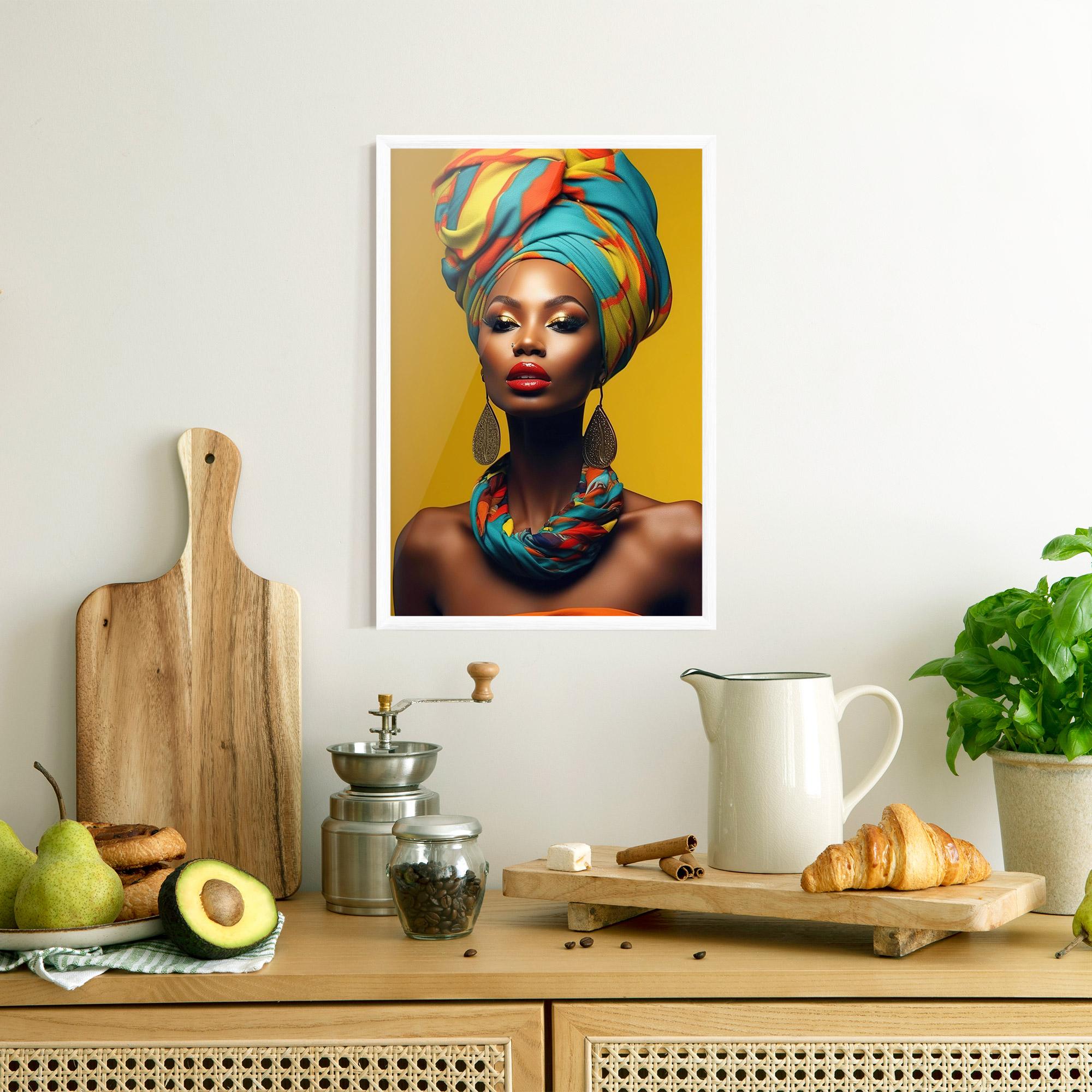 Poster Înrămat African Yellow Portrait mockup 8