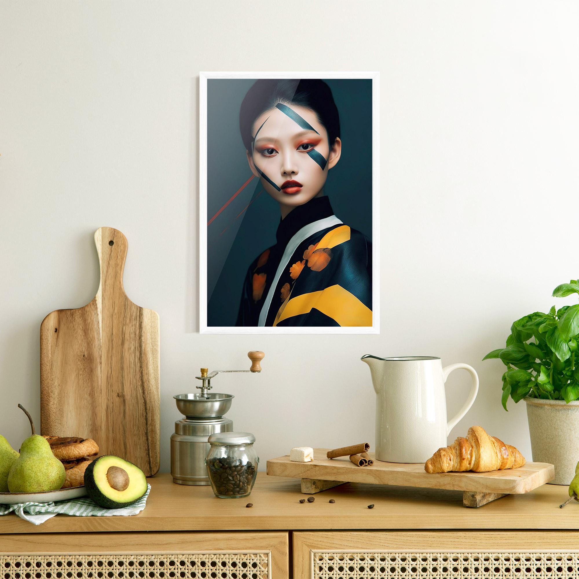 Poster Înrămat Asian Painted Woman mockup 8