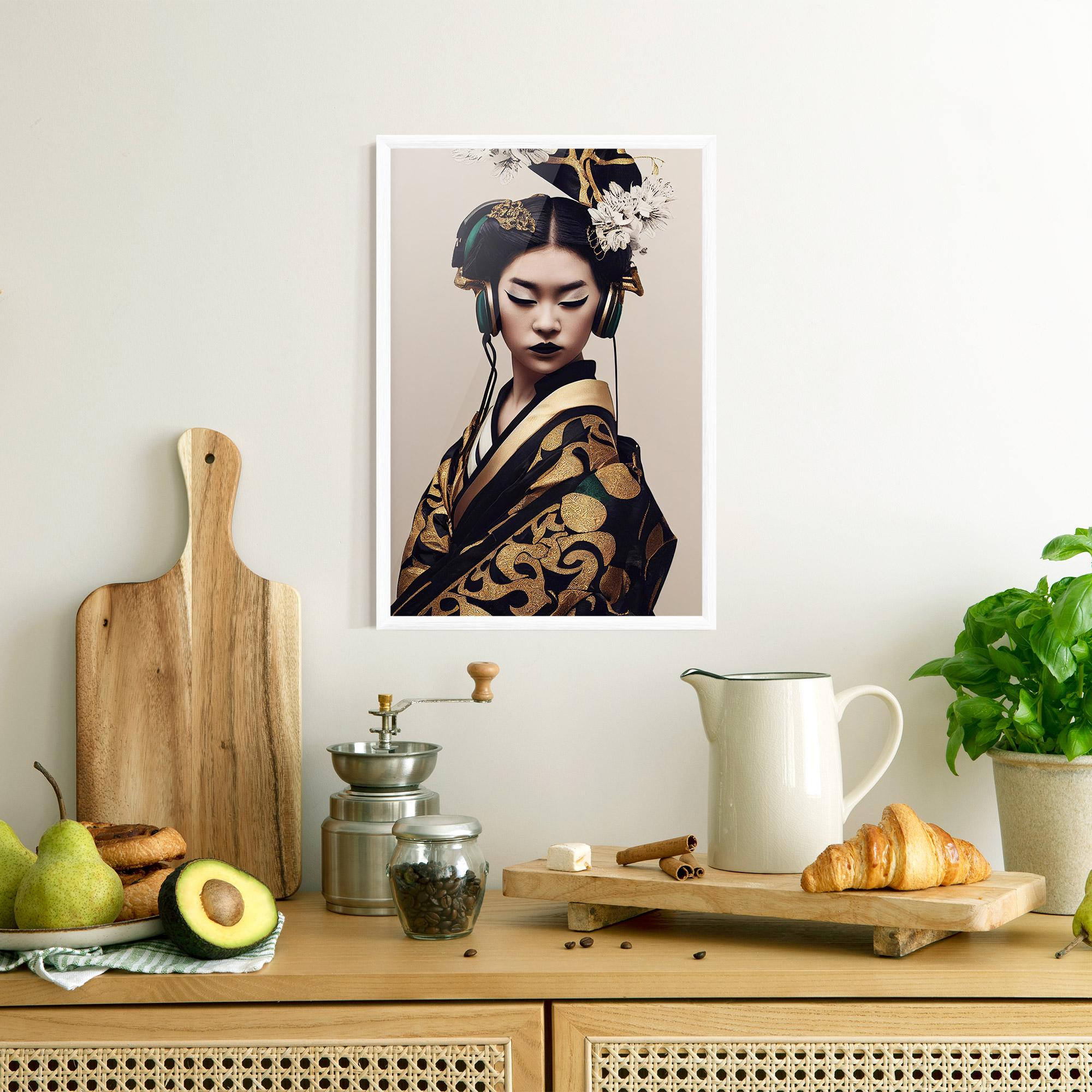 Poster Înrămat Kimono Headphones mockup 8