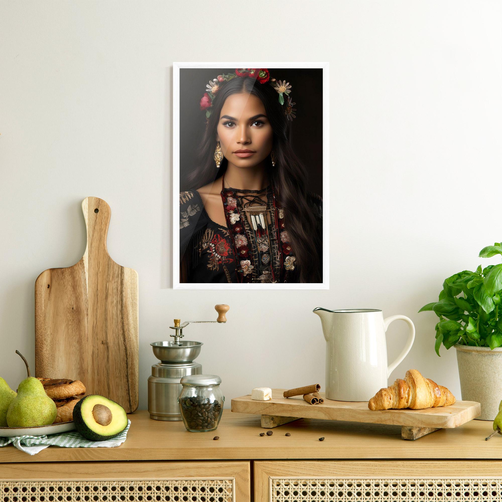 Poster Înrămat Native American Long Hair mockup 8